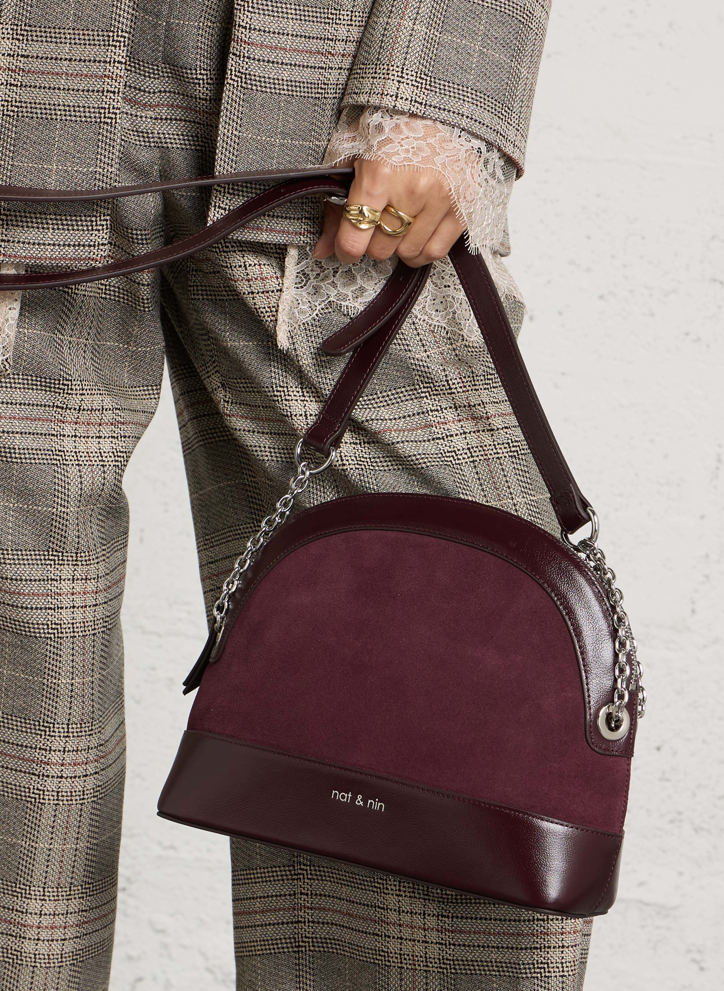 Leren clutch NAT & NIN Violet
