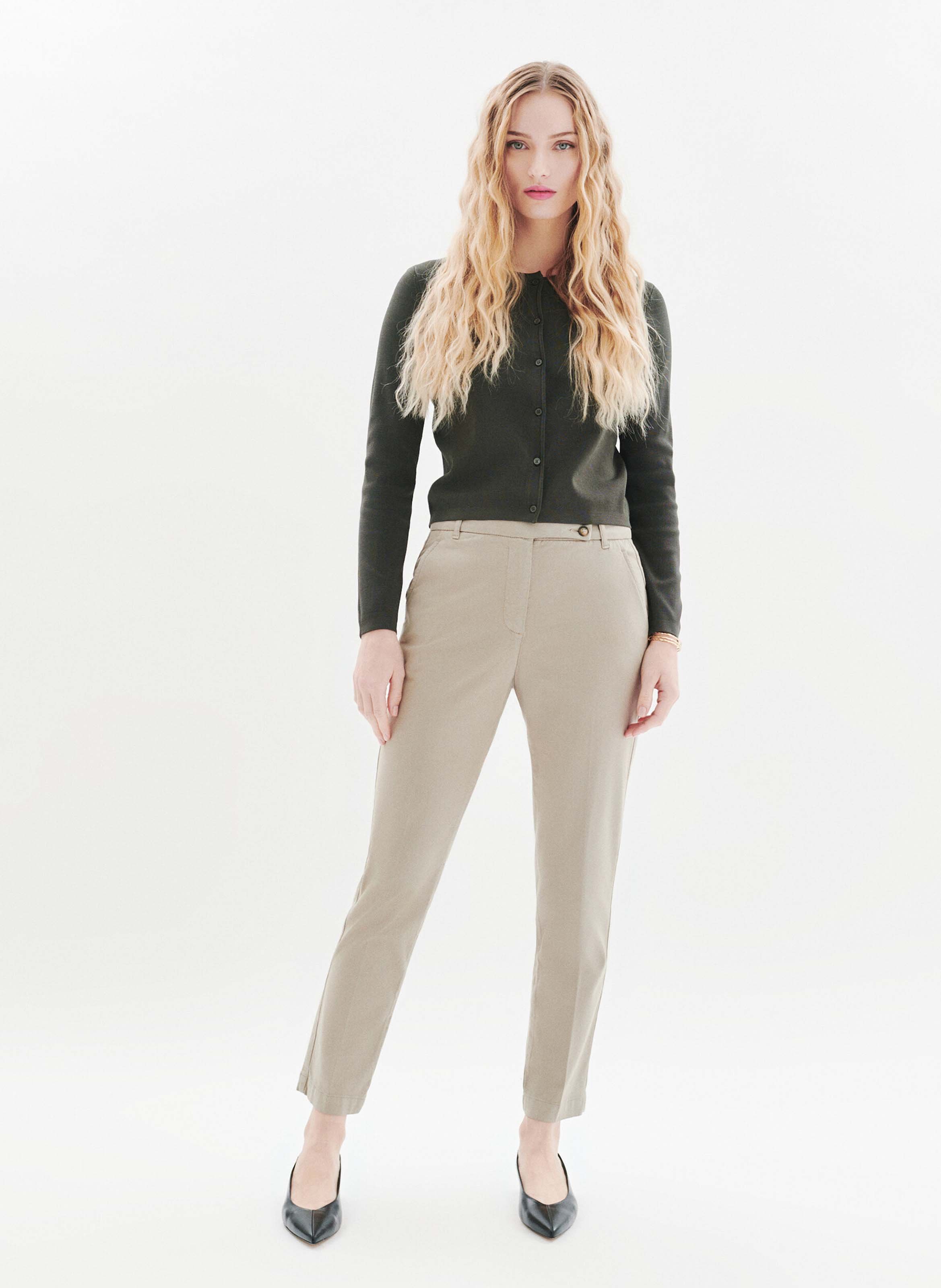Pantalon slim en coton mélangé CAROLL Gris