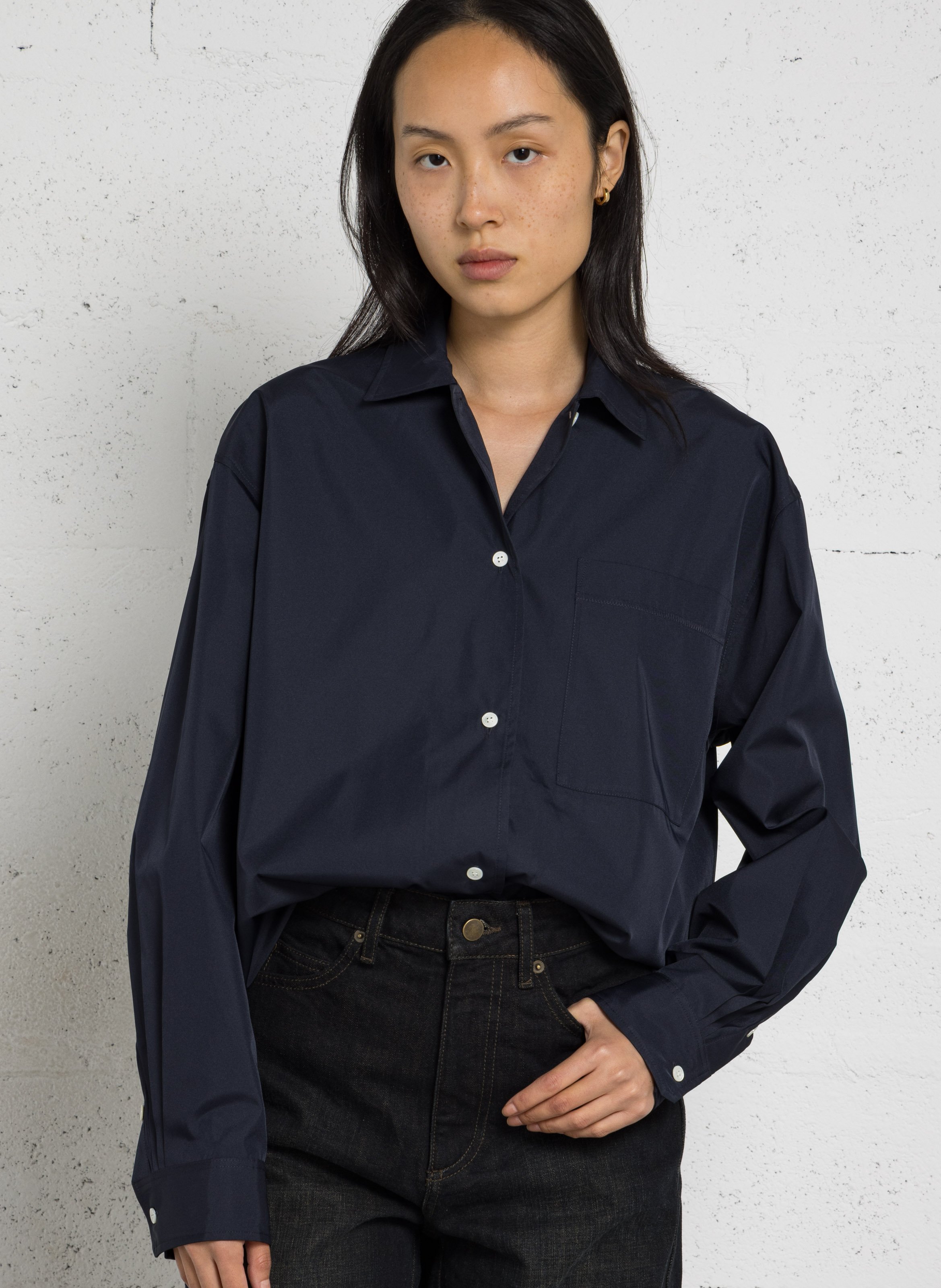 Loose-fit shirt with classic collar SOEUR Blue