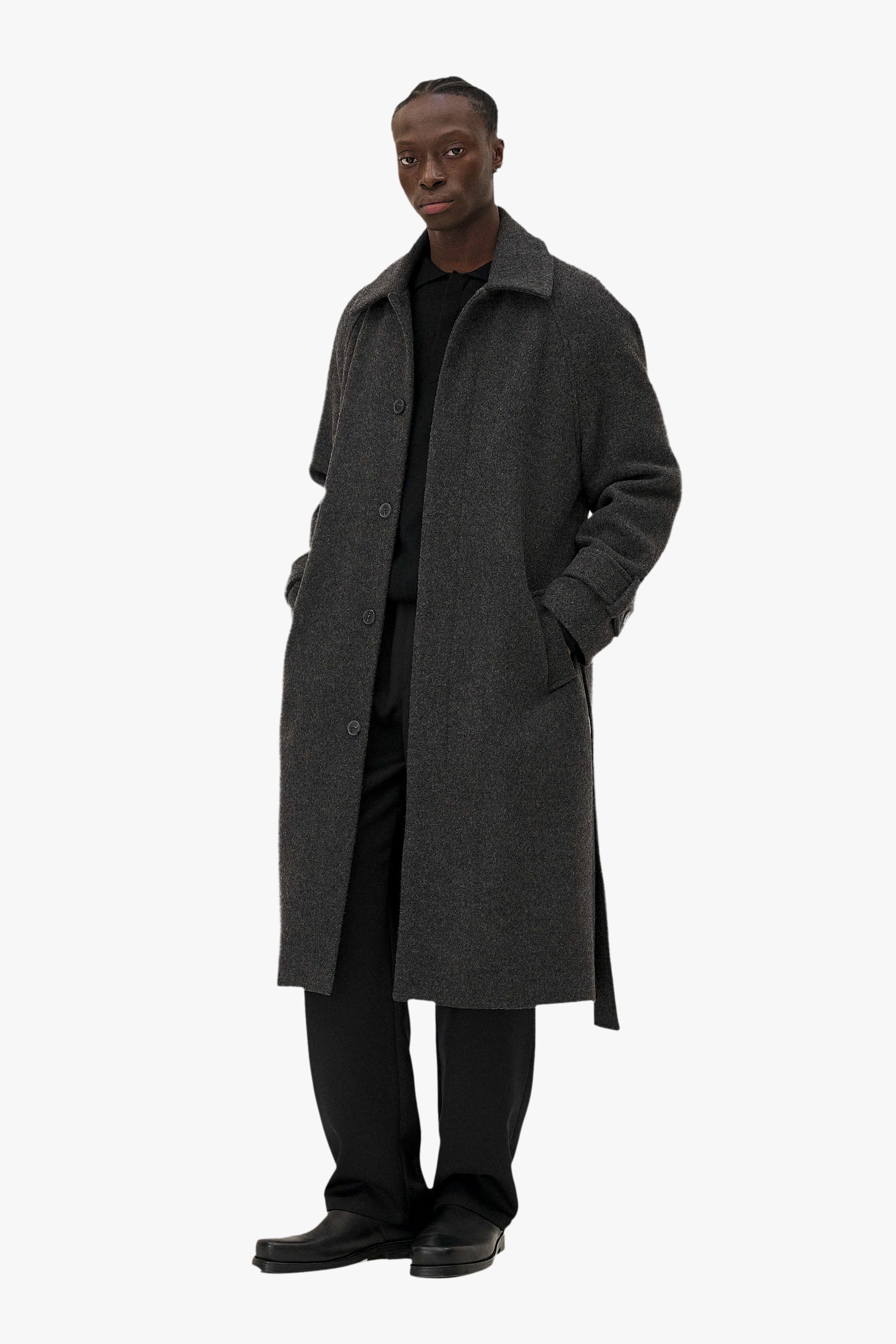 MANTEAU LONG CEINTURÉ VERLAINE Noyoco Grey