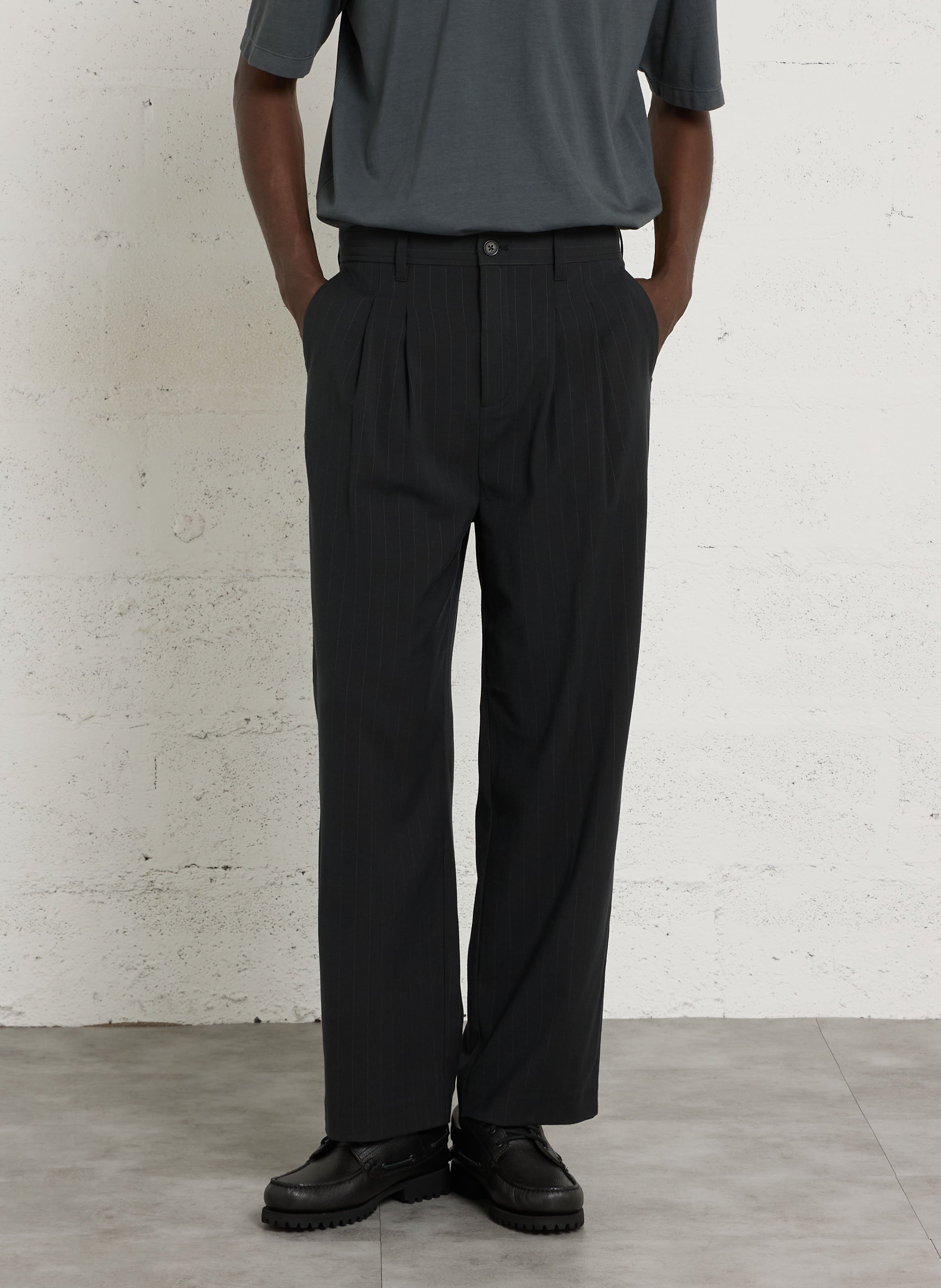 Wide-leg pinstripe pants CASUAL FRIDAY Silver