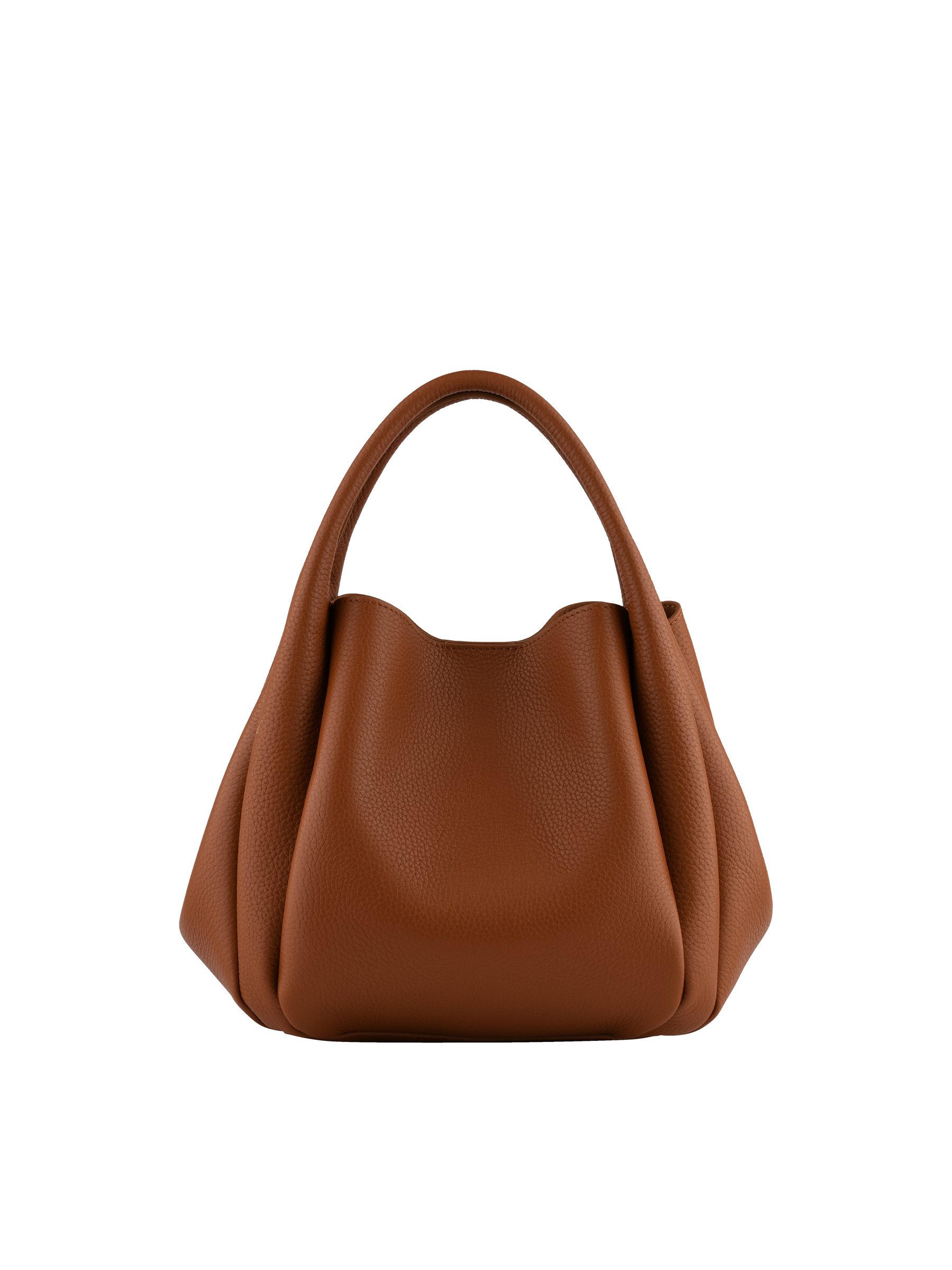 Calfskin leather handbag POURCHET Brown