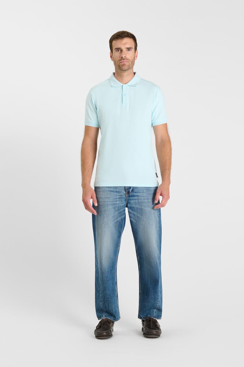 Polo col chemise boutonné LE TEMPS DES CERISES Bleu