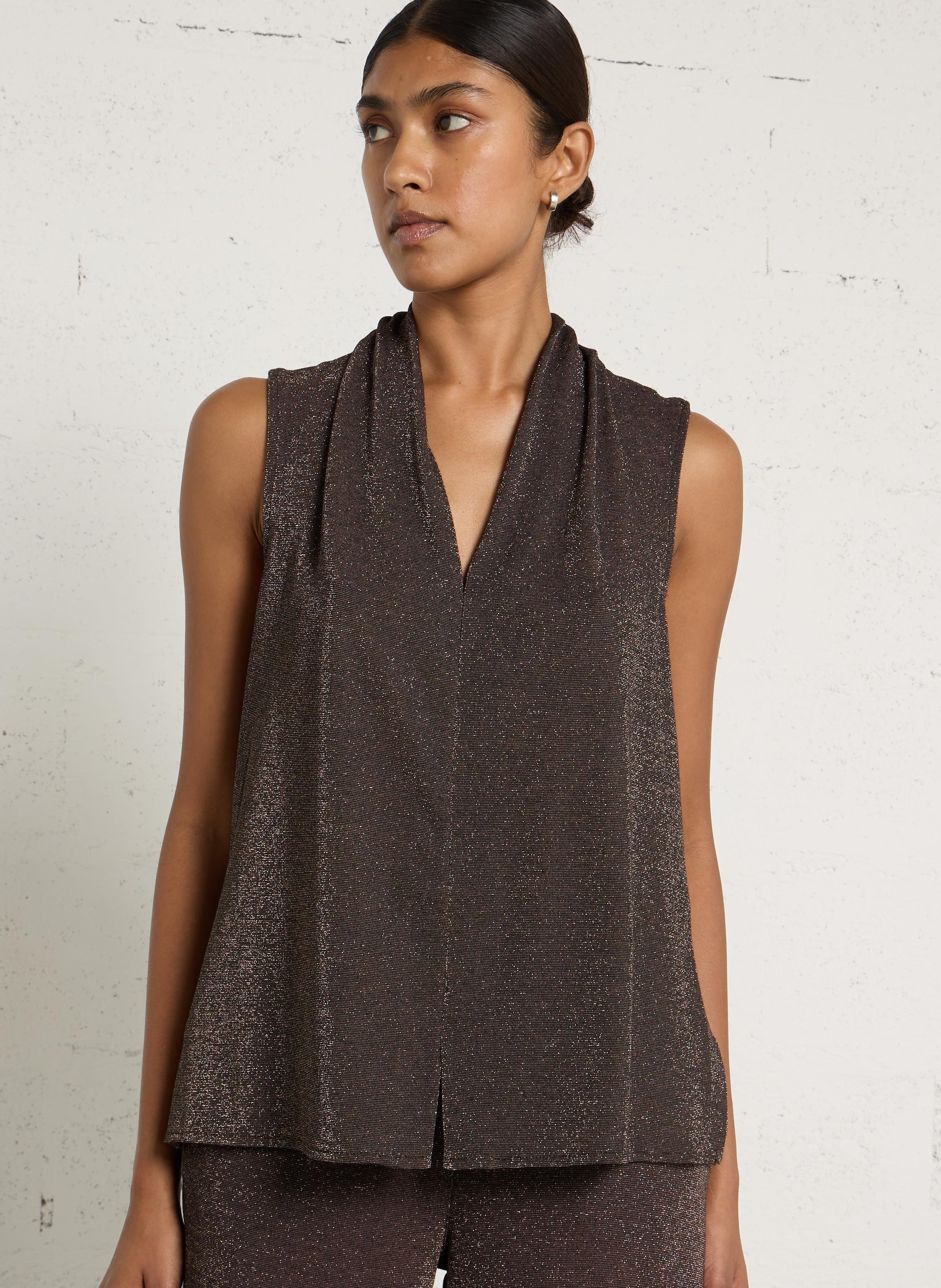 Top ample brillant MOMONI Prune