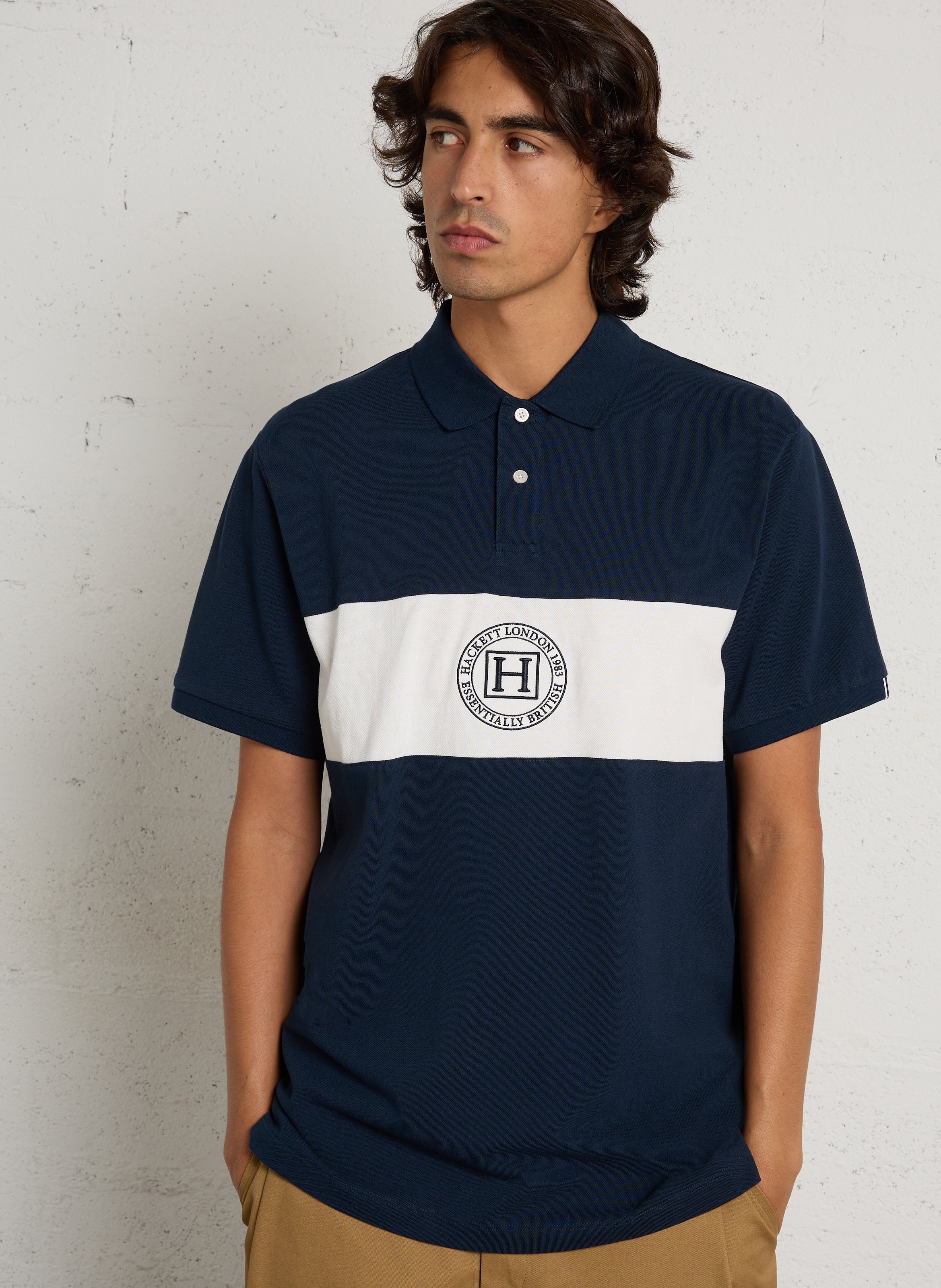 Poloshirt aus Baumwolle HACKETT Blau