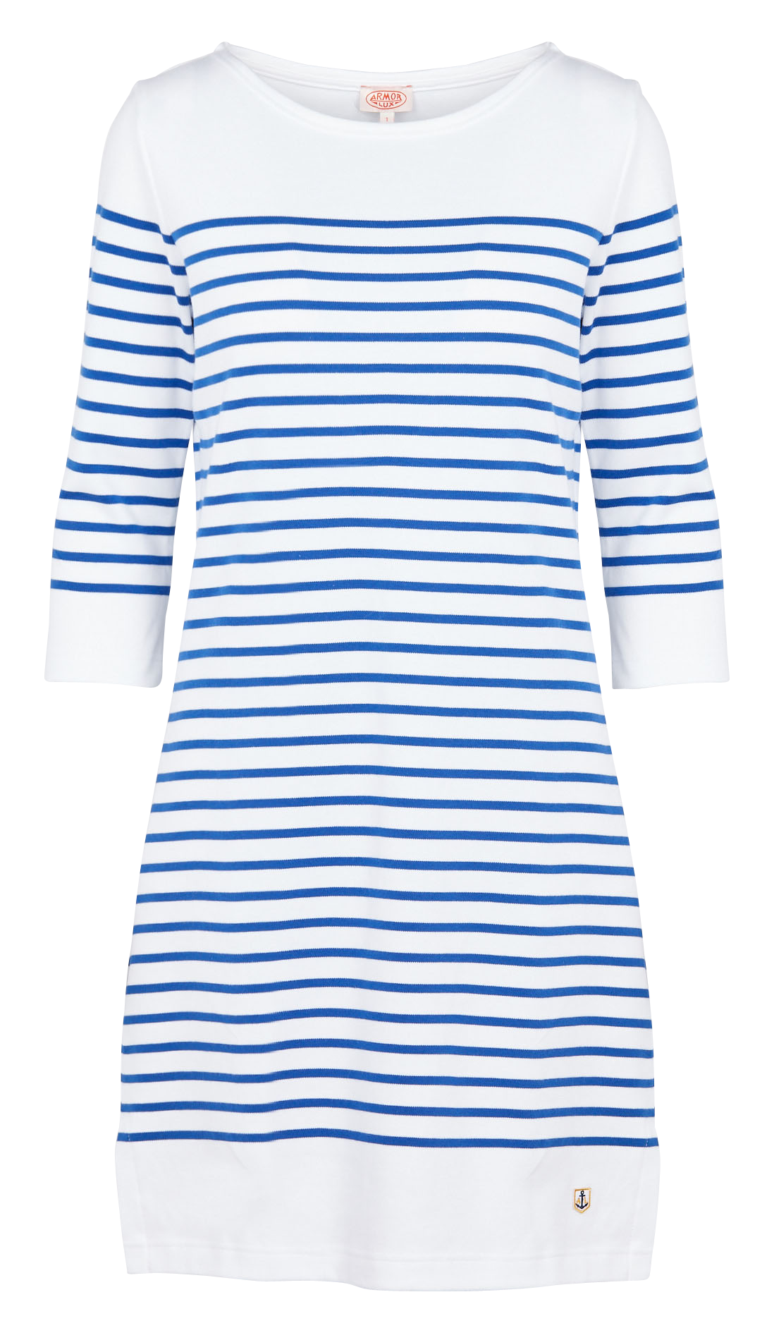 Robe col rond en coton rayé ARMOR LUX Blanc