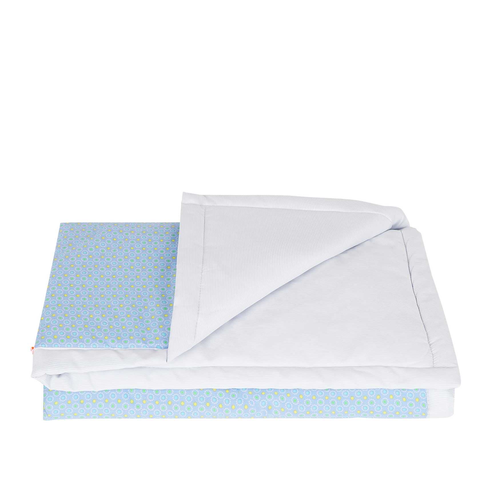 Tapis d'éveil imprimé fleuri en coton PETIT PAN Bleu