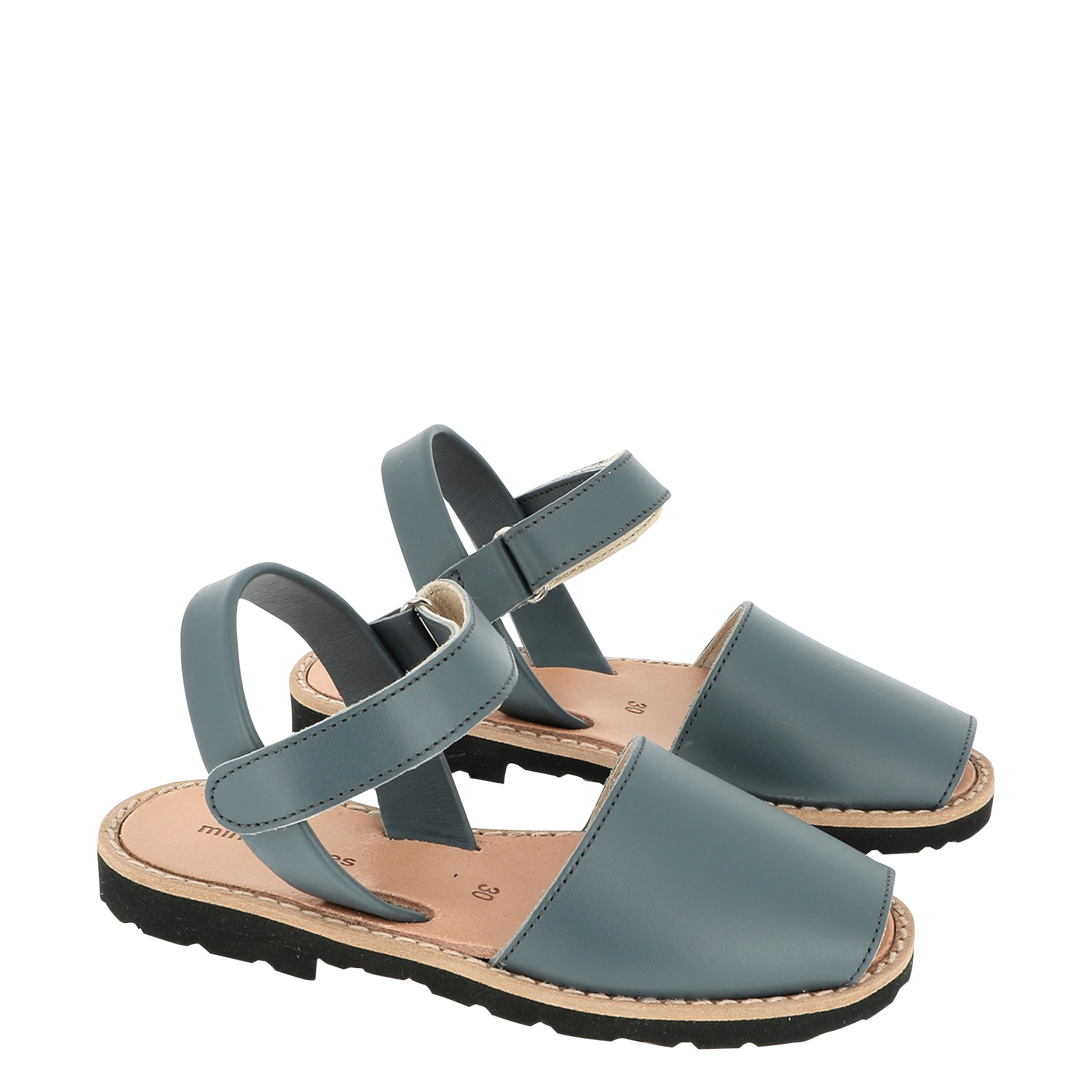 Sandales en cuir lisse MINORQUINES Bleu