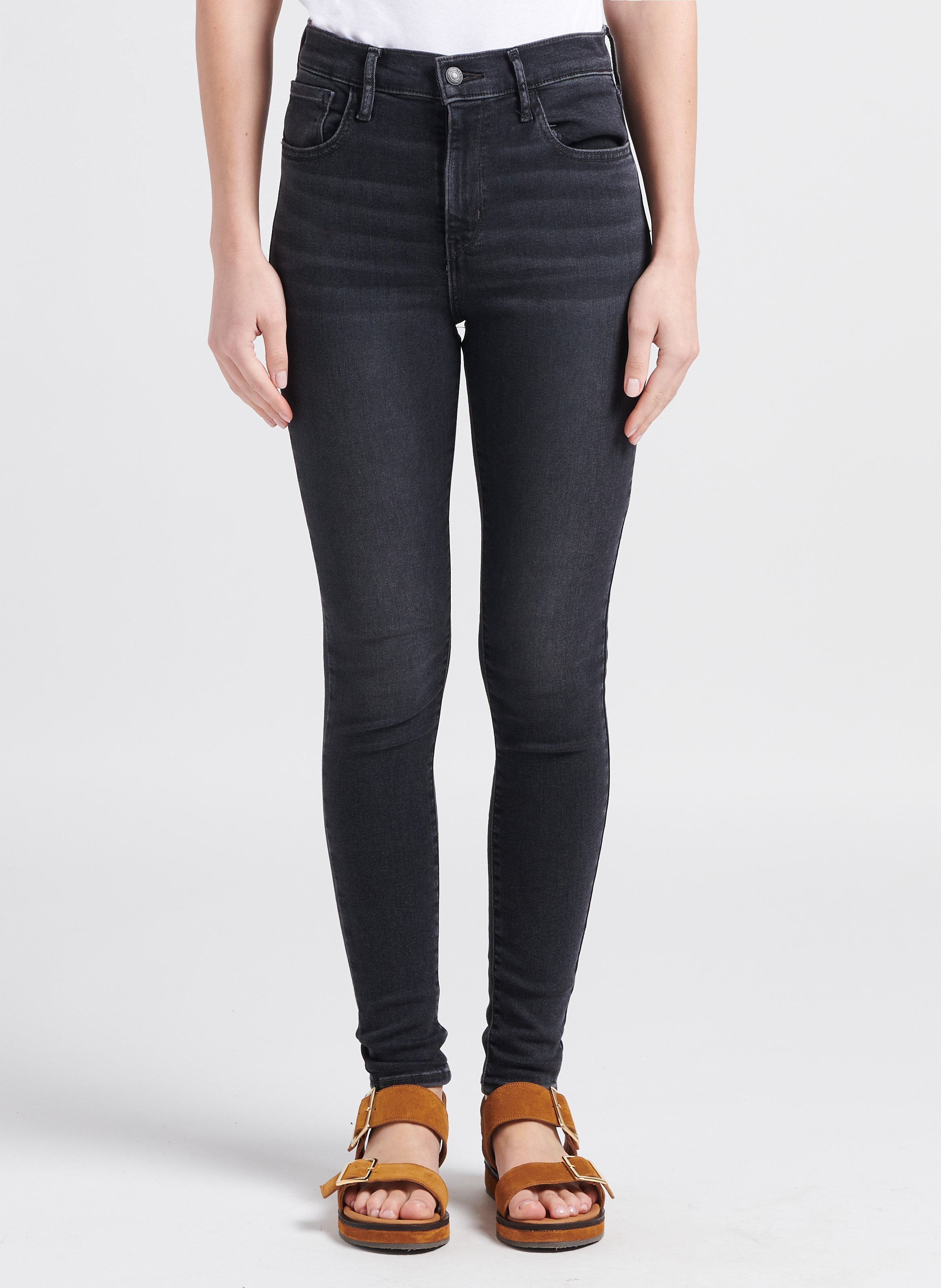 Jean skinny taille haute en coton mélangé LEVI'S Noir