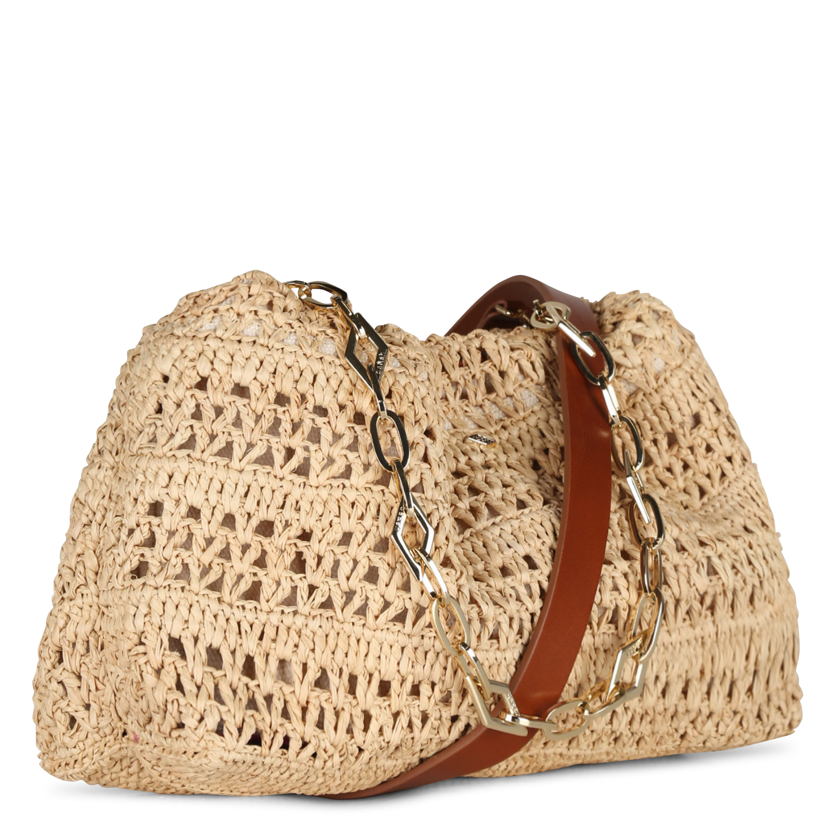 Sac bandoulière en raphia BA&SH Marron