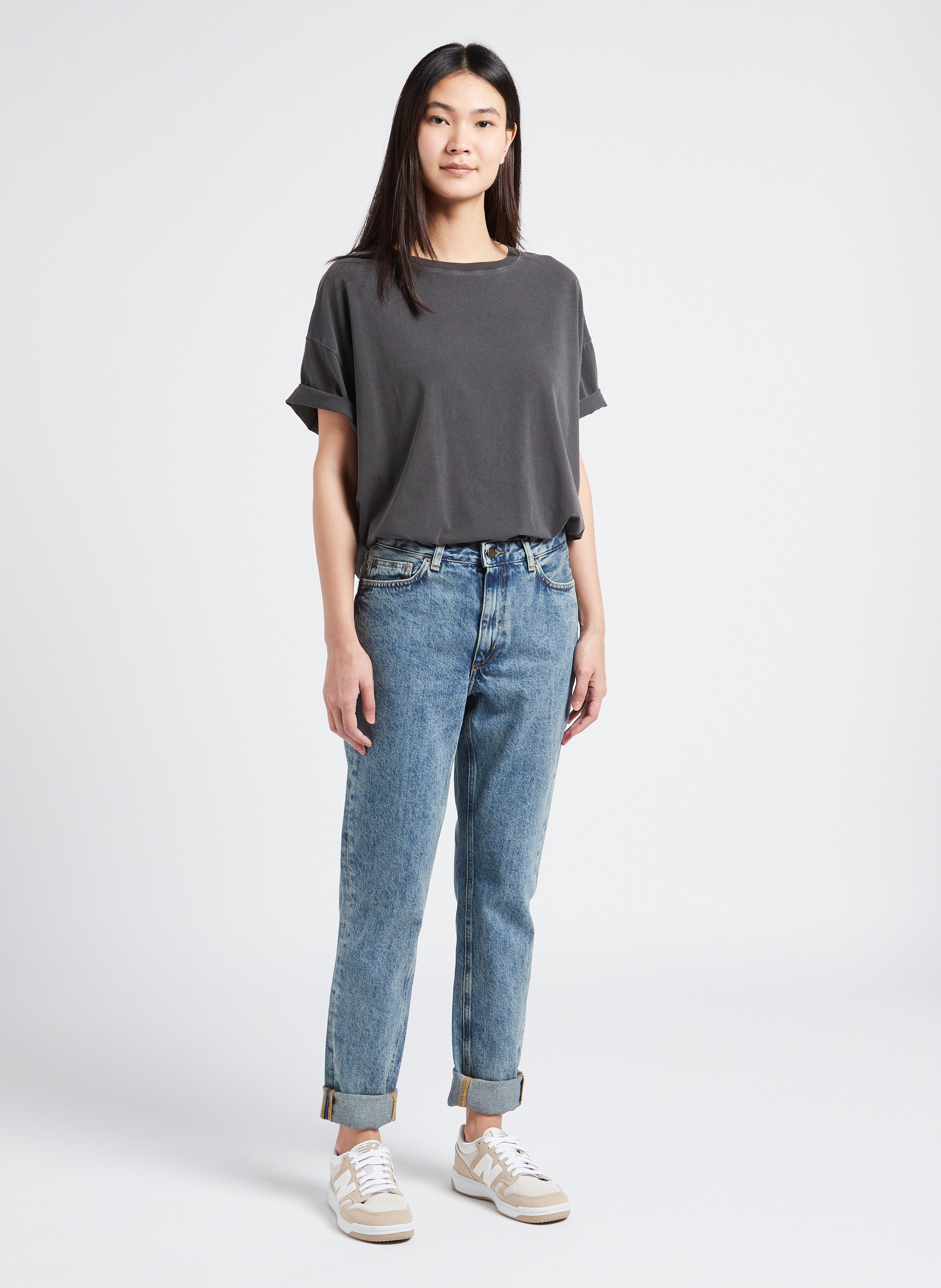 Oversized T-shirt met ronde hals | katoenblend Zwart