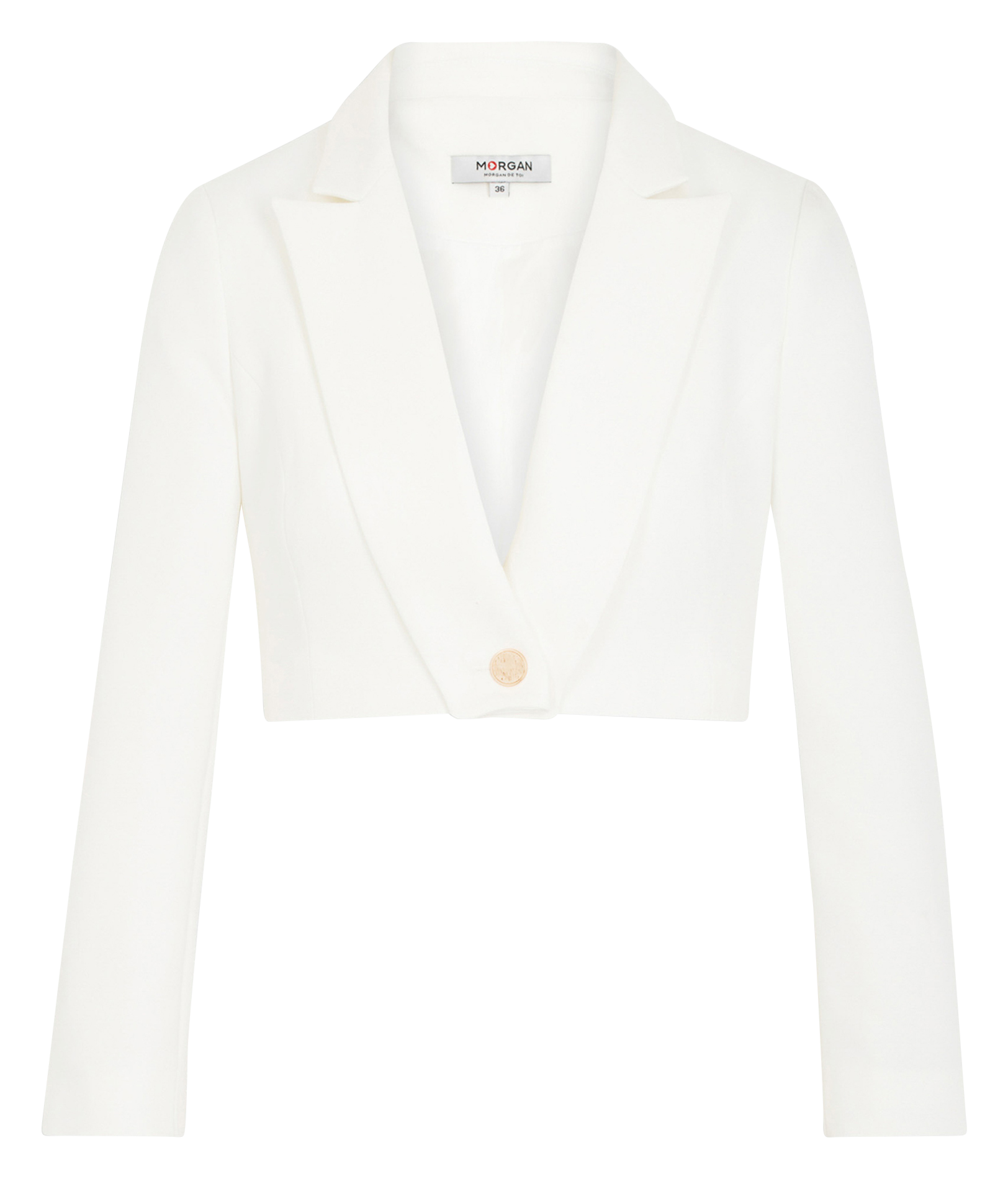 Cropped suit jacket MORGAN White