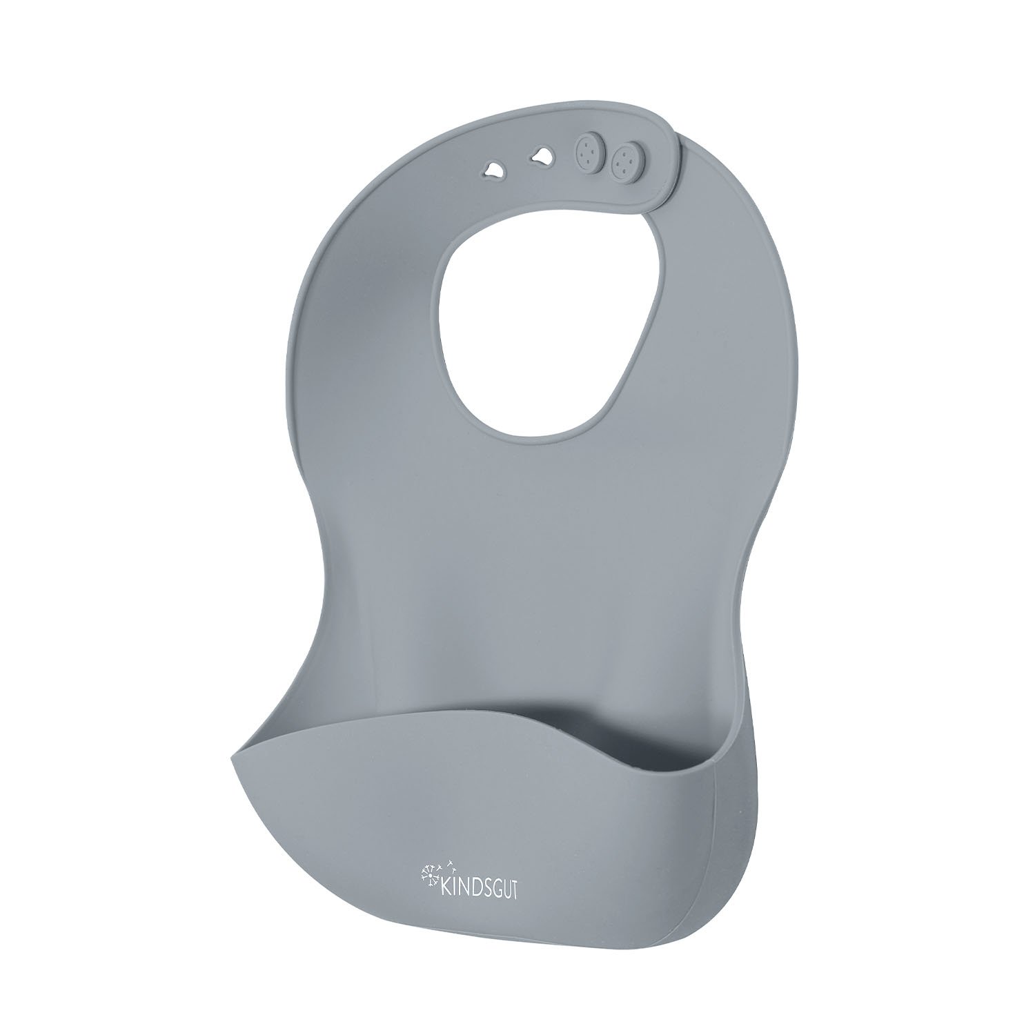 Silicone baby bib KINDSGUT Grey