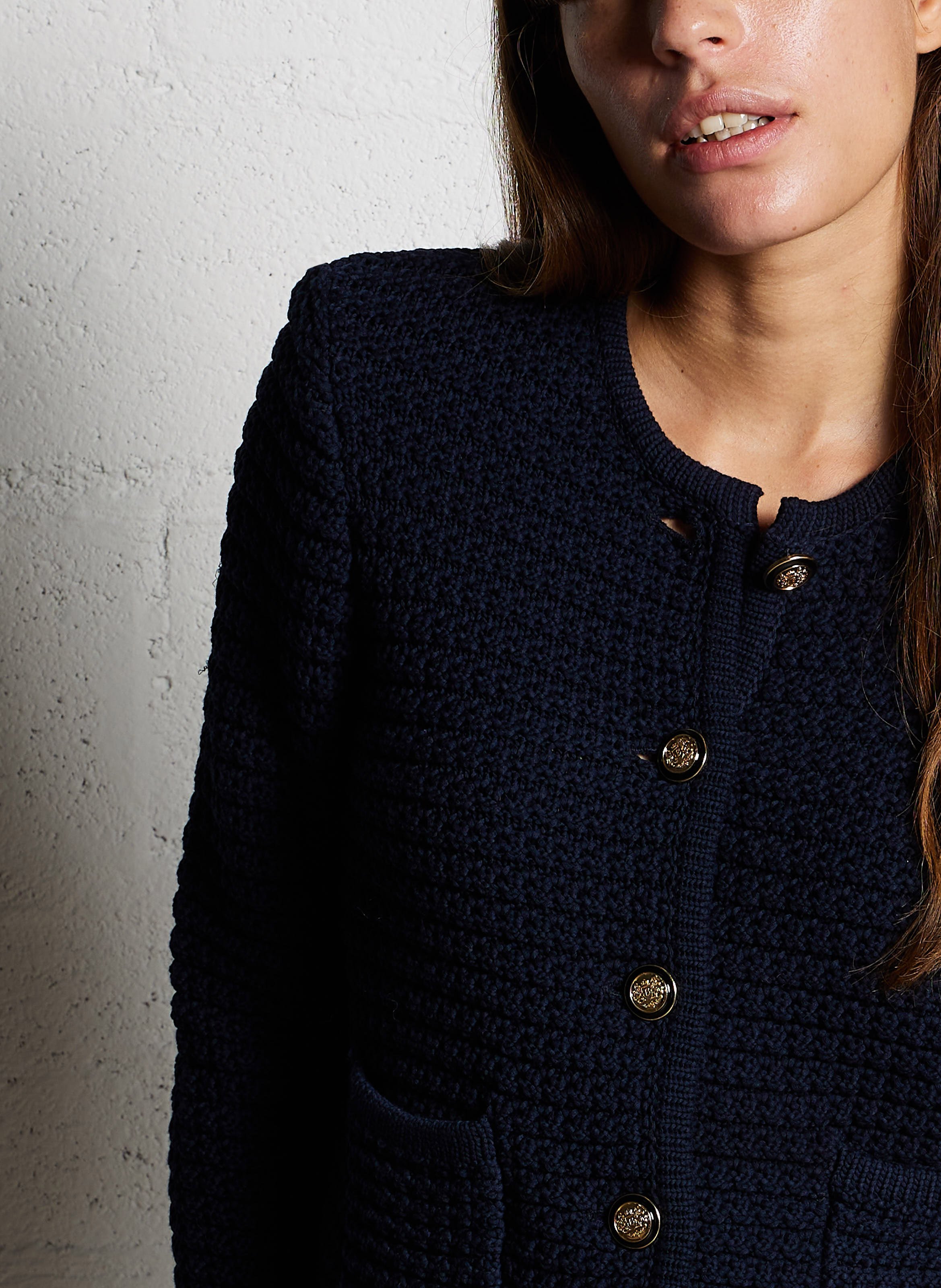 Recht vest met ronde hals | katoenblend BA&SH Blauw