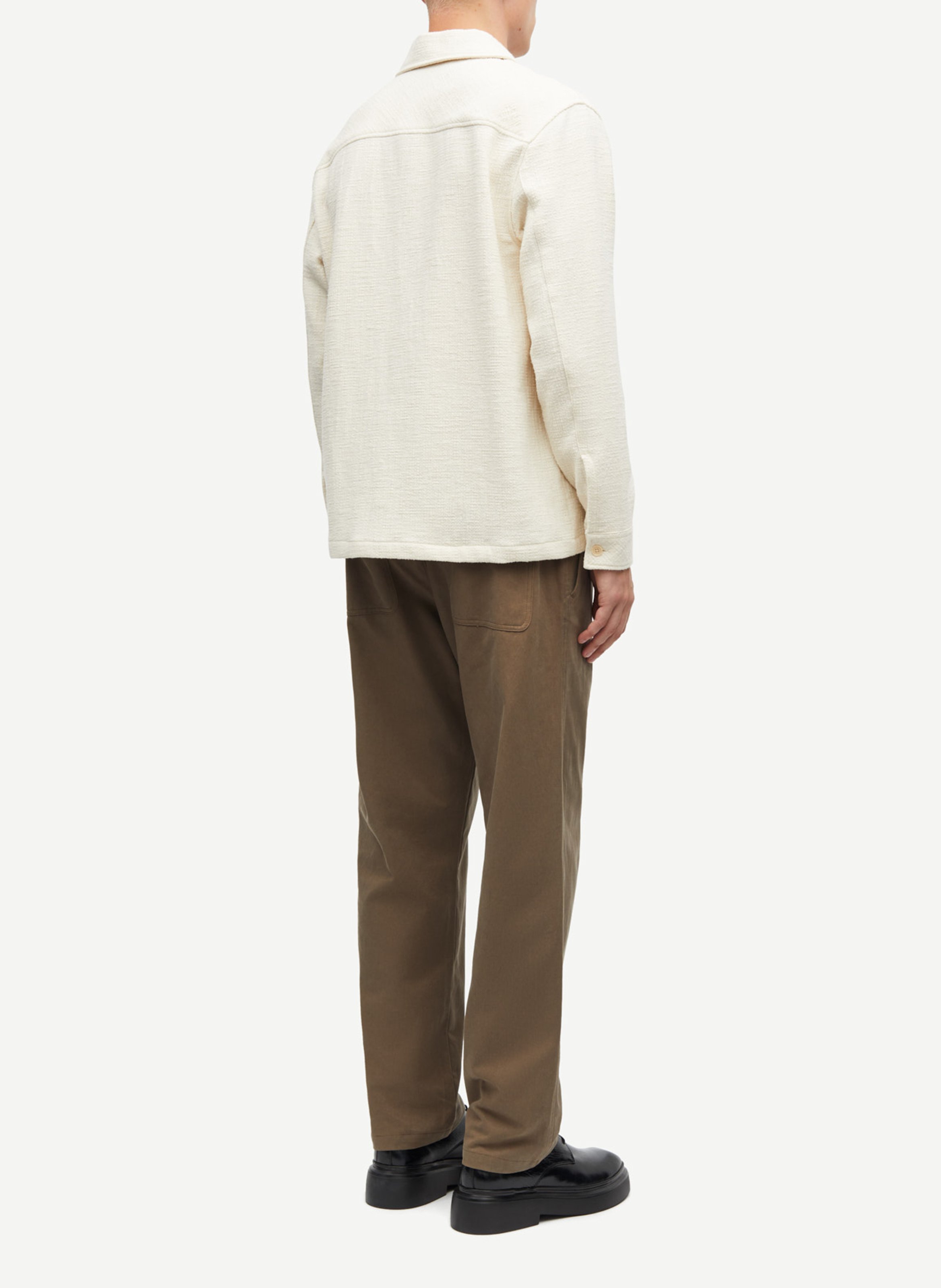 Chemise casual droite boutonnée Blanc