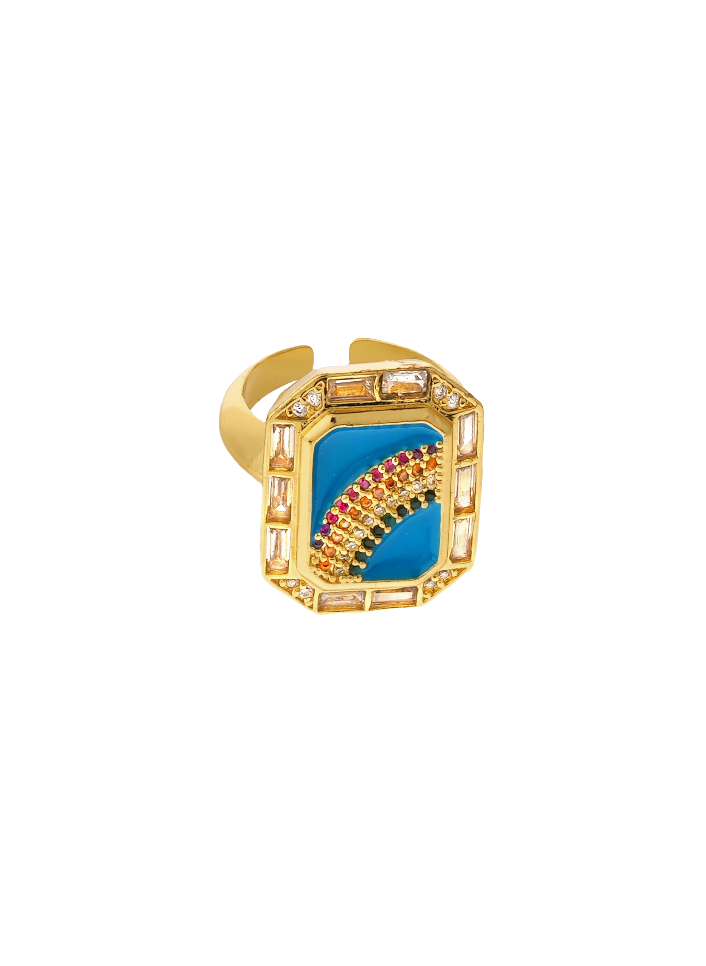 Adjustable ring with cabochon HIPANEMA Blue