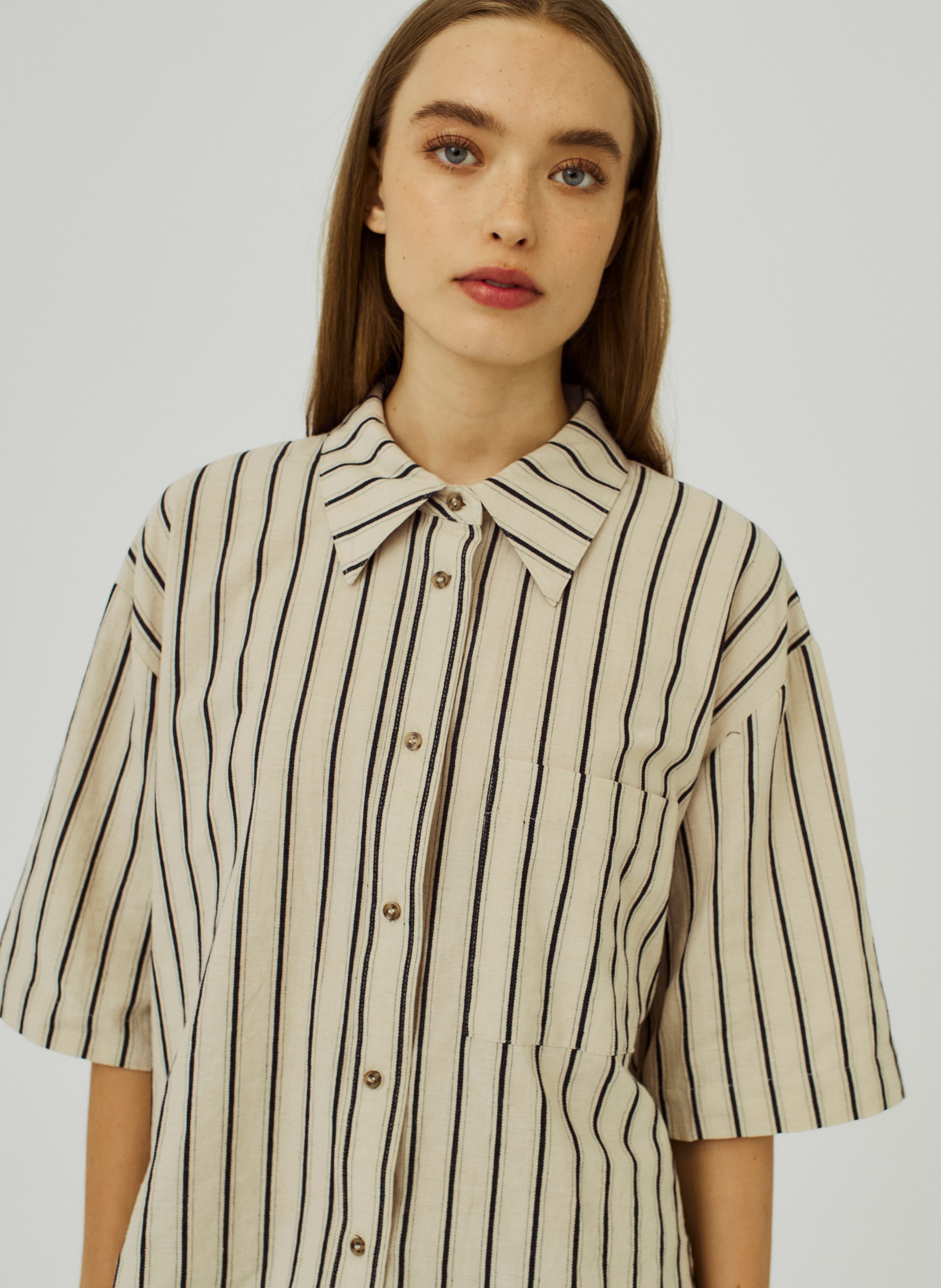 Short-sleeved striped shirt NORR Black