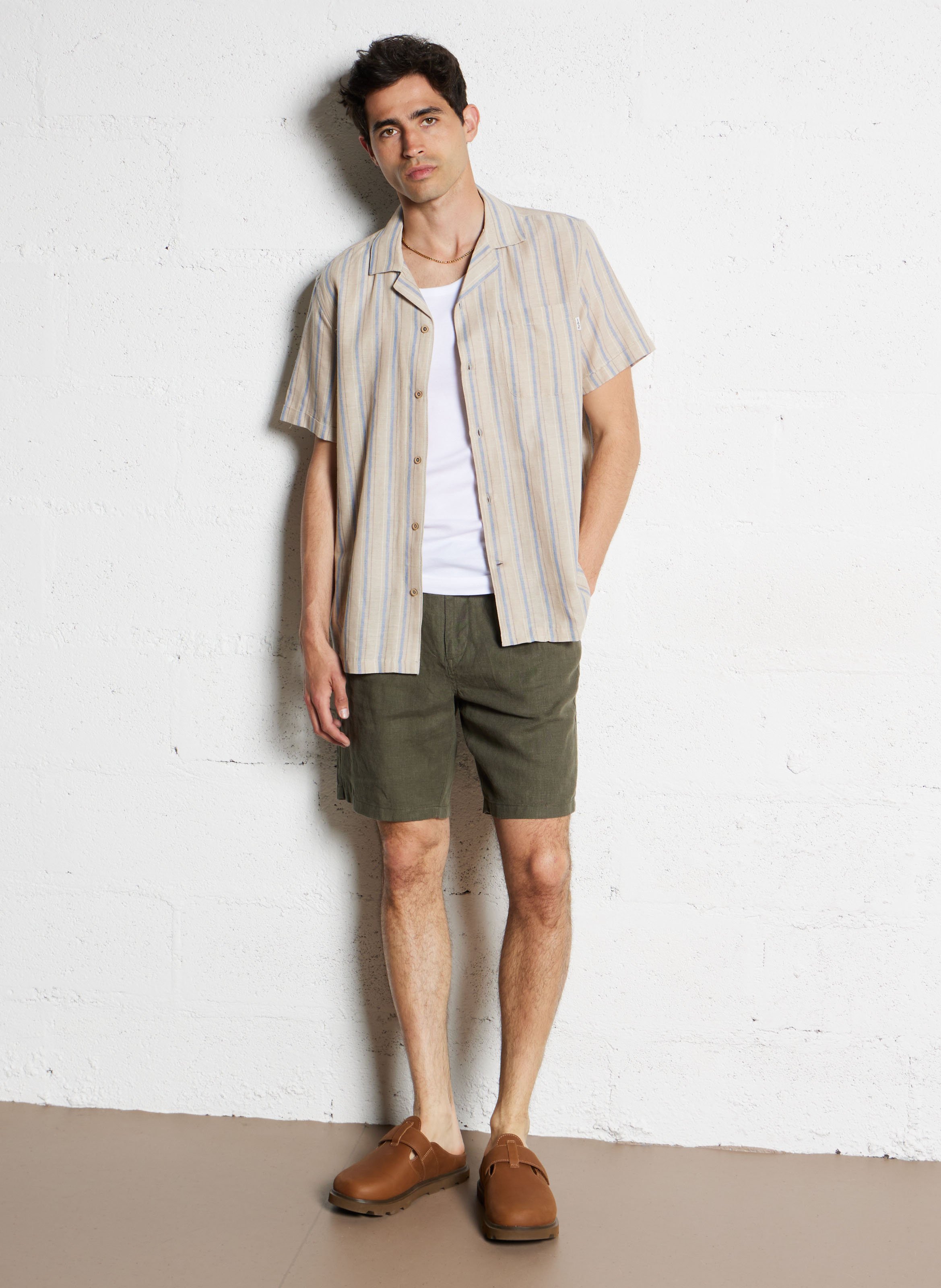 Gerade geschnittene Baumwollshorts KNOWLEDGE COTTON APPAREL Grun