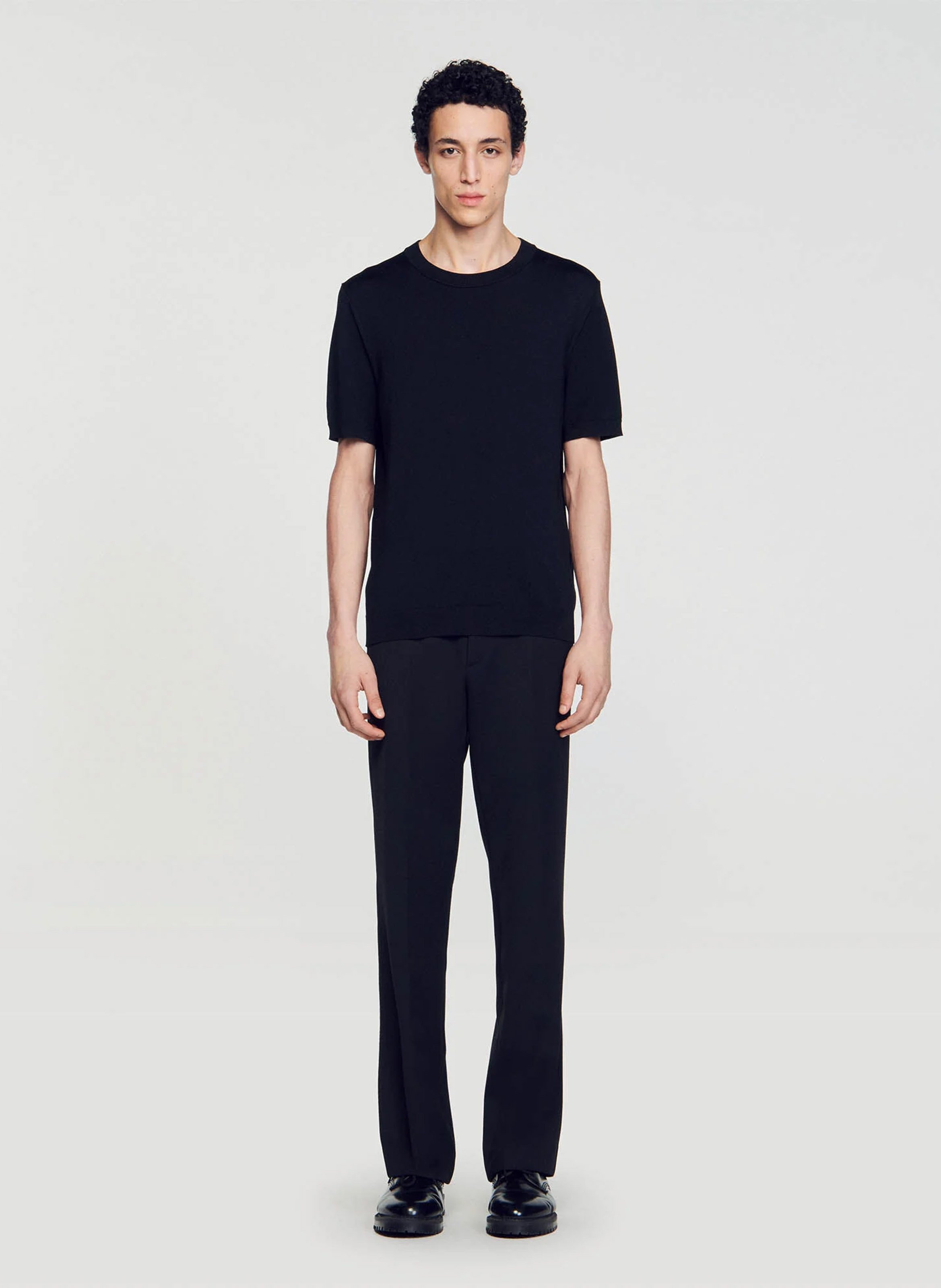 Regular-fit round-neck T-shirt SANDRO Black