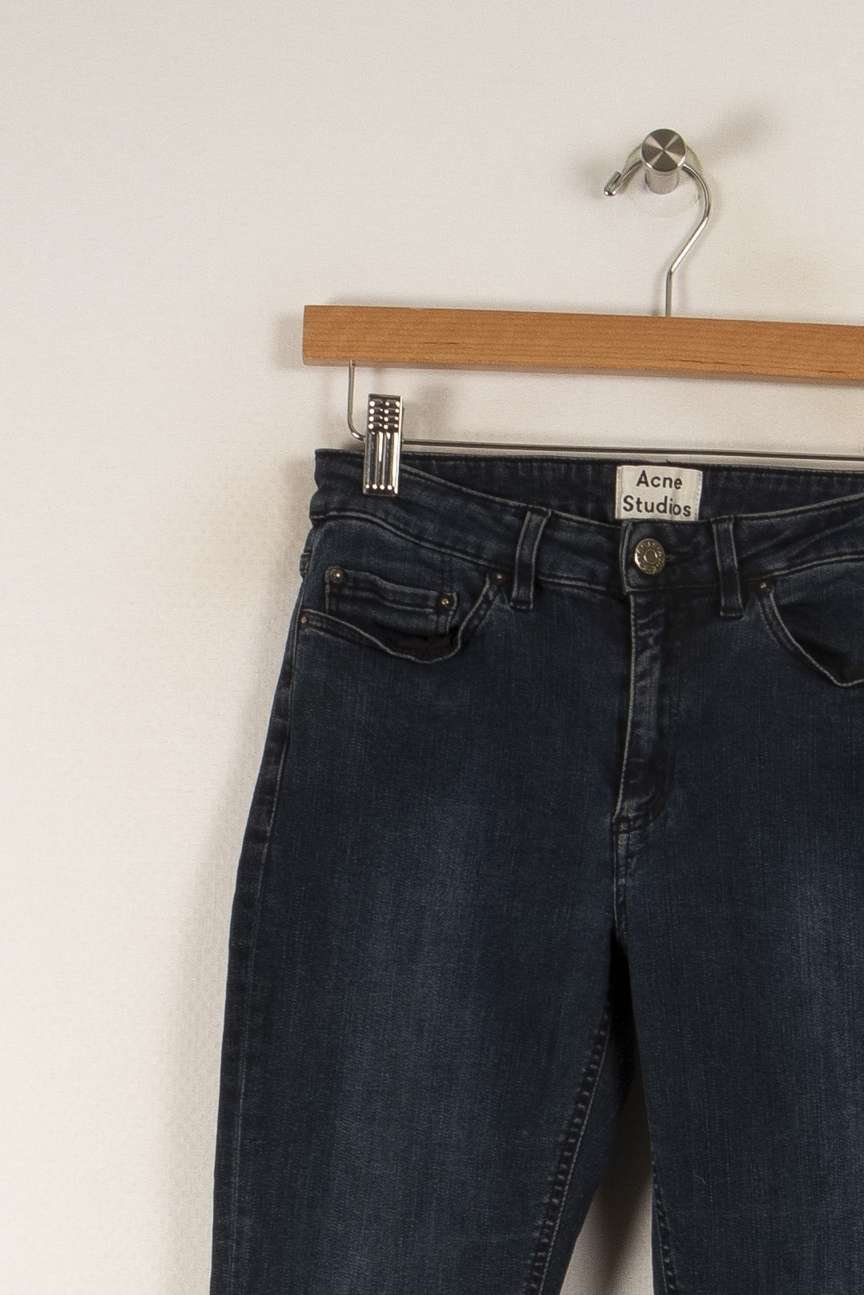 Cropped slim jeans with studs ACNE STUDIOS - Seconde Main Blue