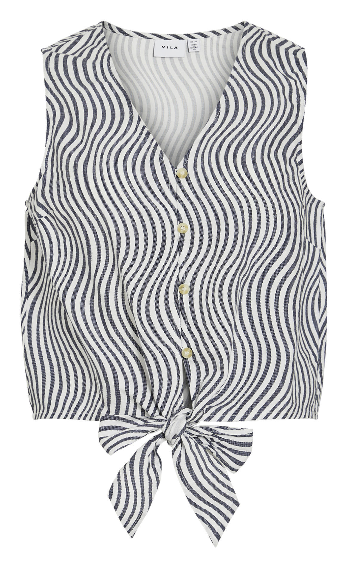 Top droit en coton imprimé VILA Bleu