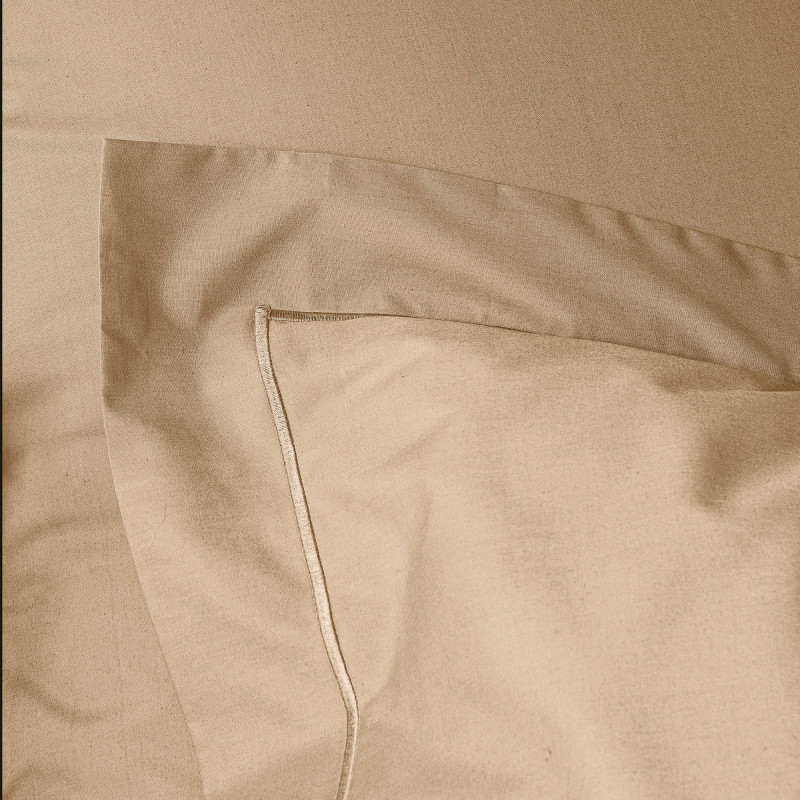 Cotton percale pillow case COTON PUR Beige