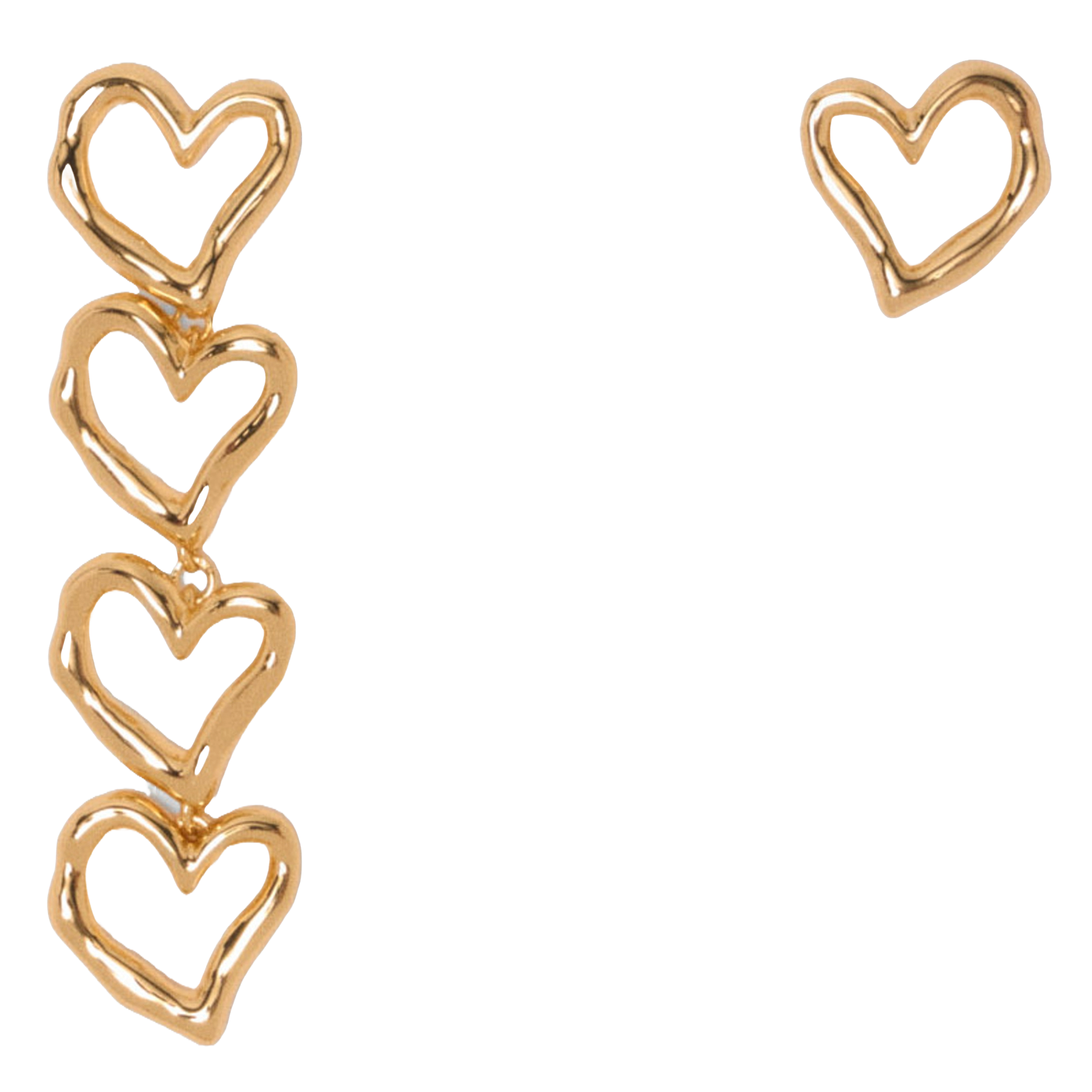 Heart-shaped earrings MAJE Golden