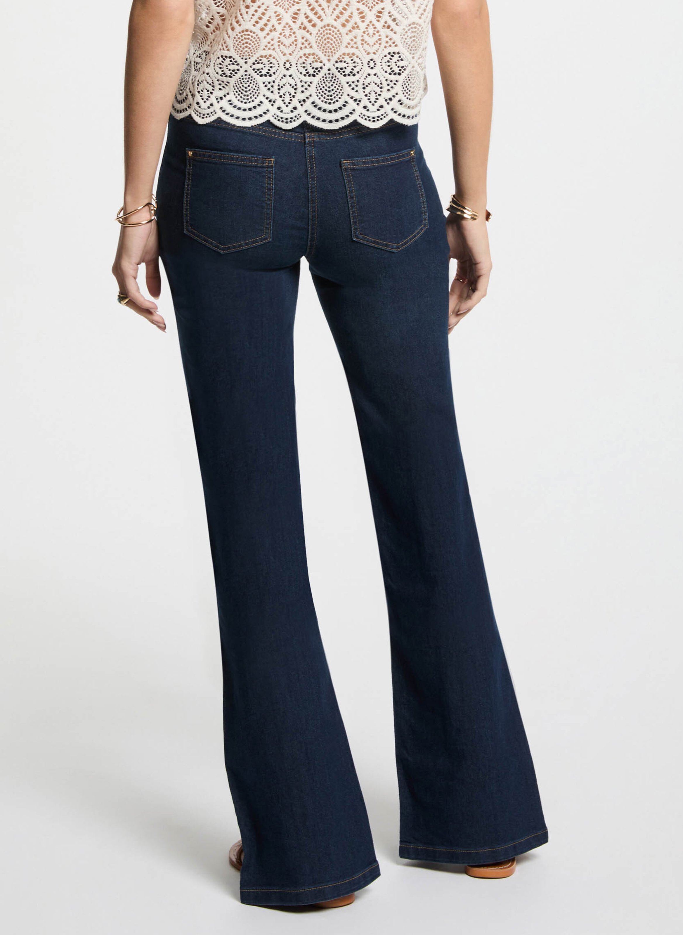 Jean bootcut en coton mélangé MORGAN Bleu