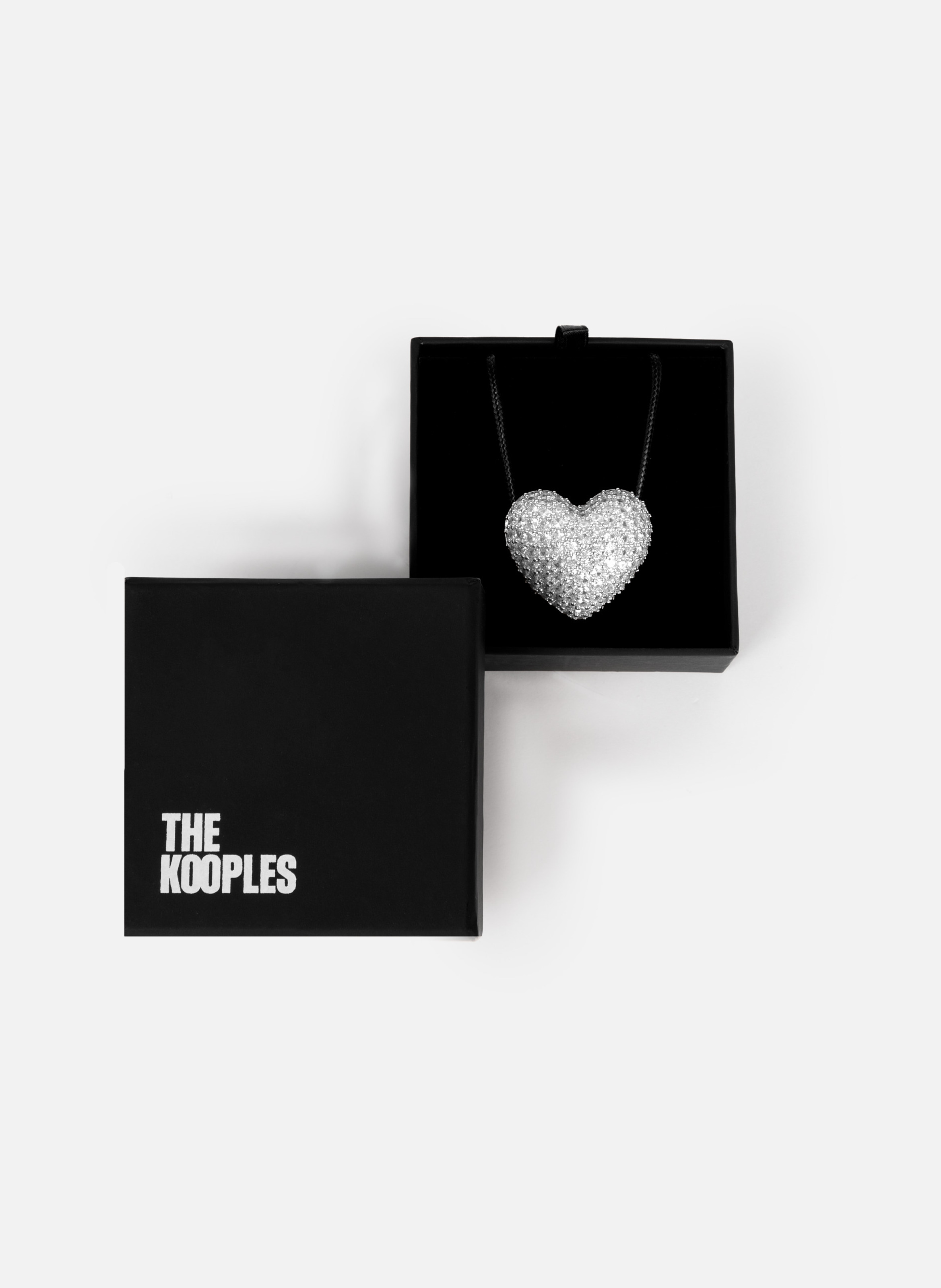 Heart-shaped rhinestone pendant necklace THE KOOPLES Grey