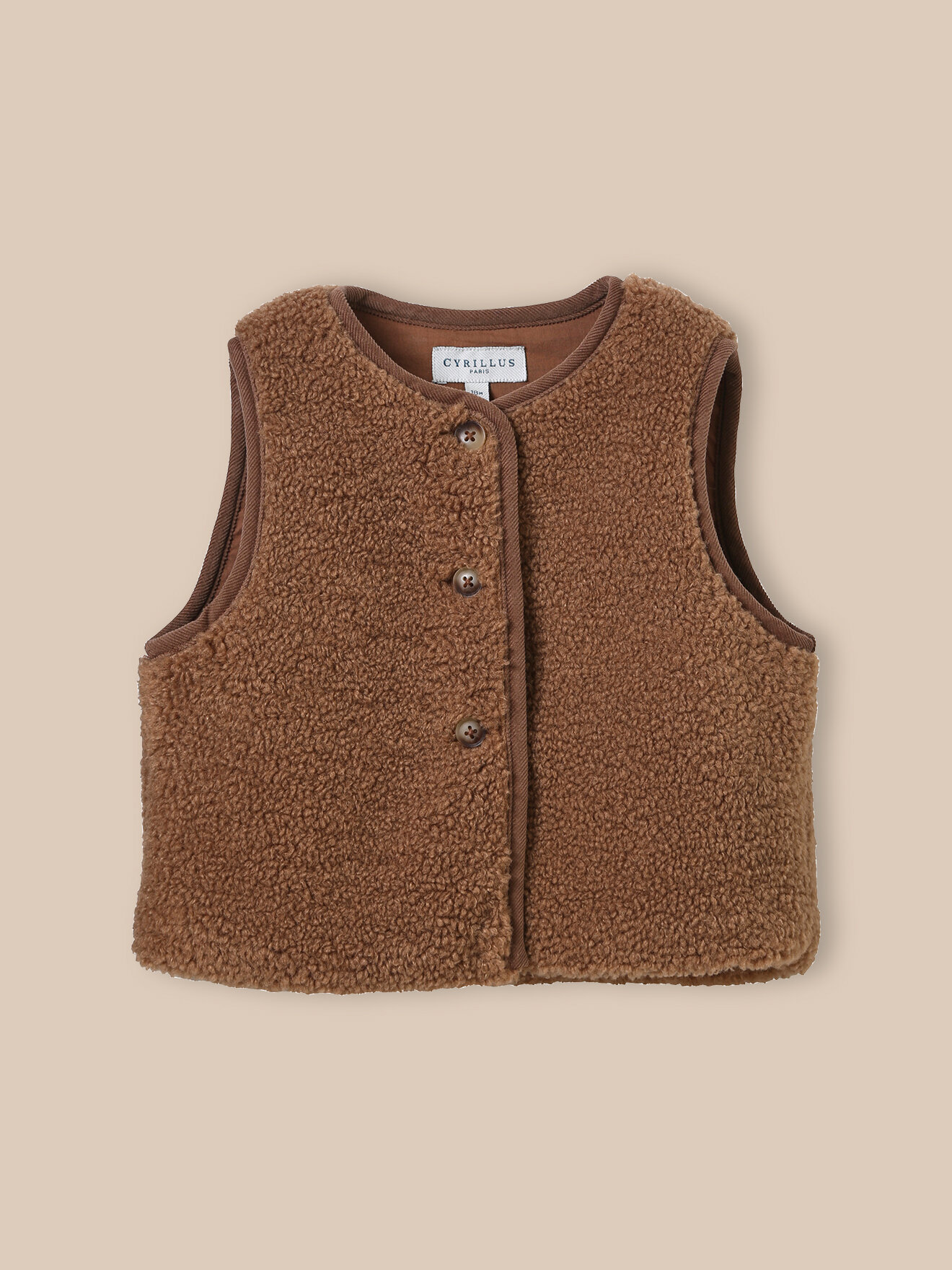 Sleeveless sherpa jacket CYRILLUS Brown