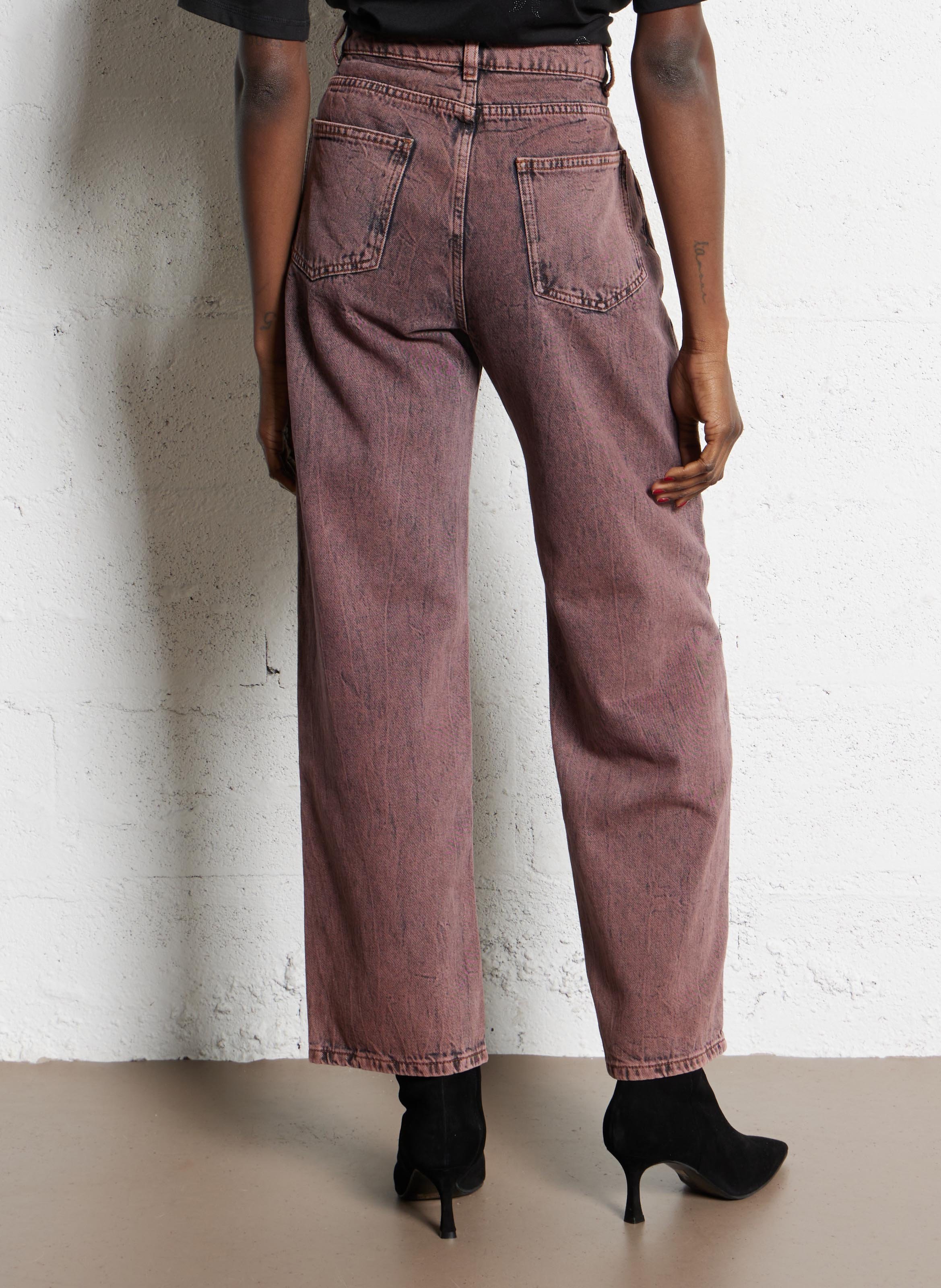 Jean large en coton BERENICE Rose