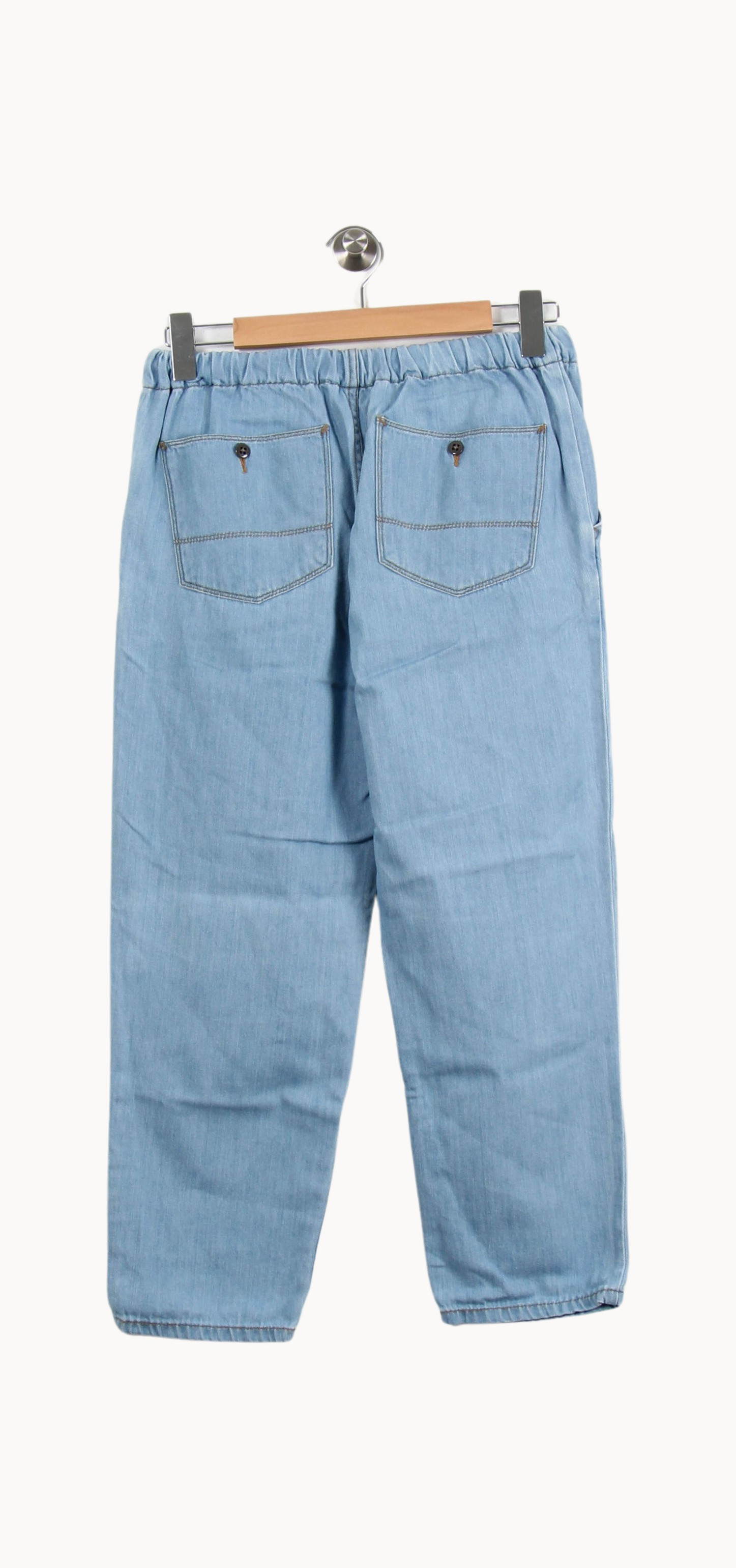 Cropped slim jeans with studs BELLEROSE - Seconde Main Blue