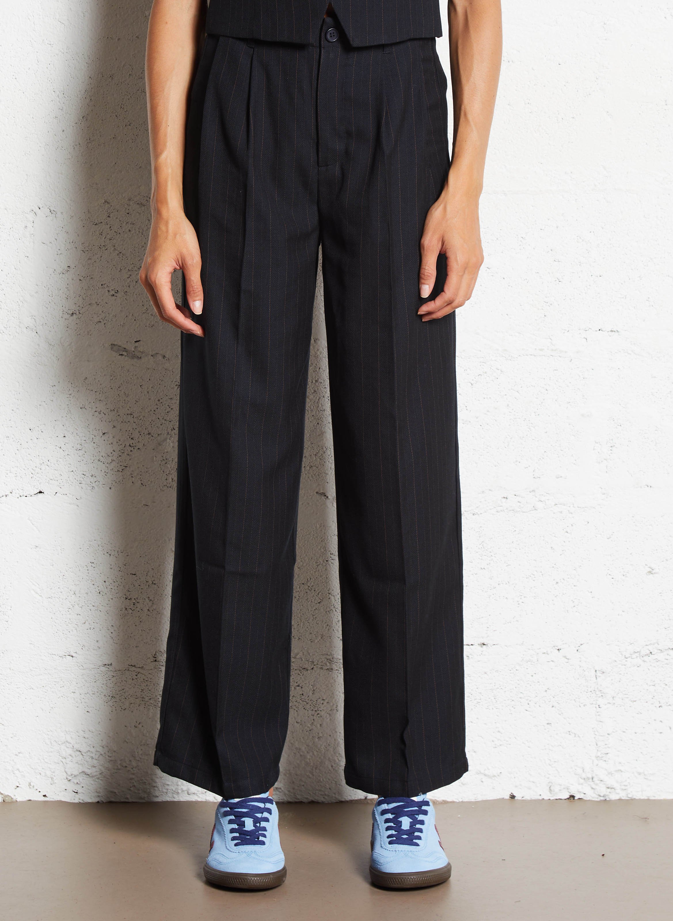 Striped cropped pants SEE U SOON Blue