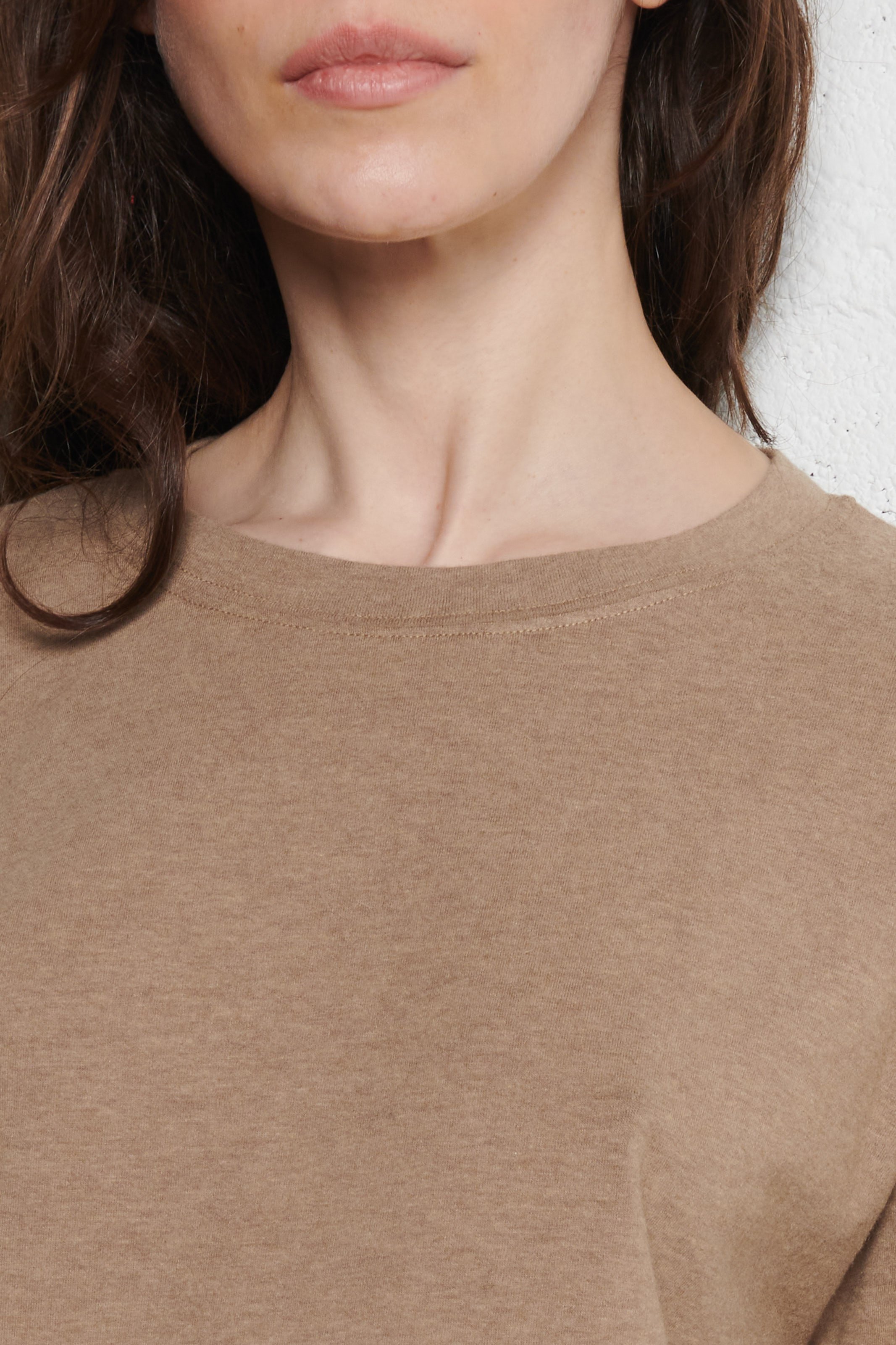 Pull col rond en coton mélangé AMERICAN VINTAGE Beige