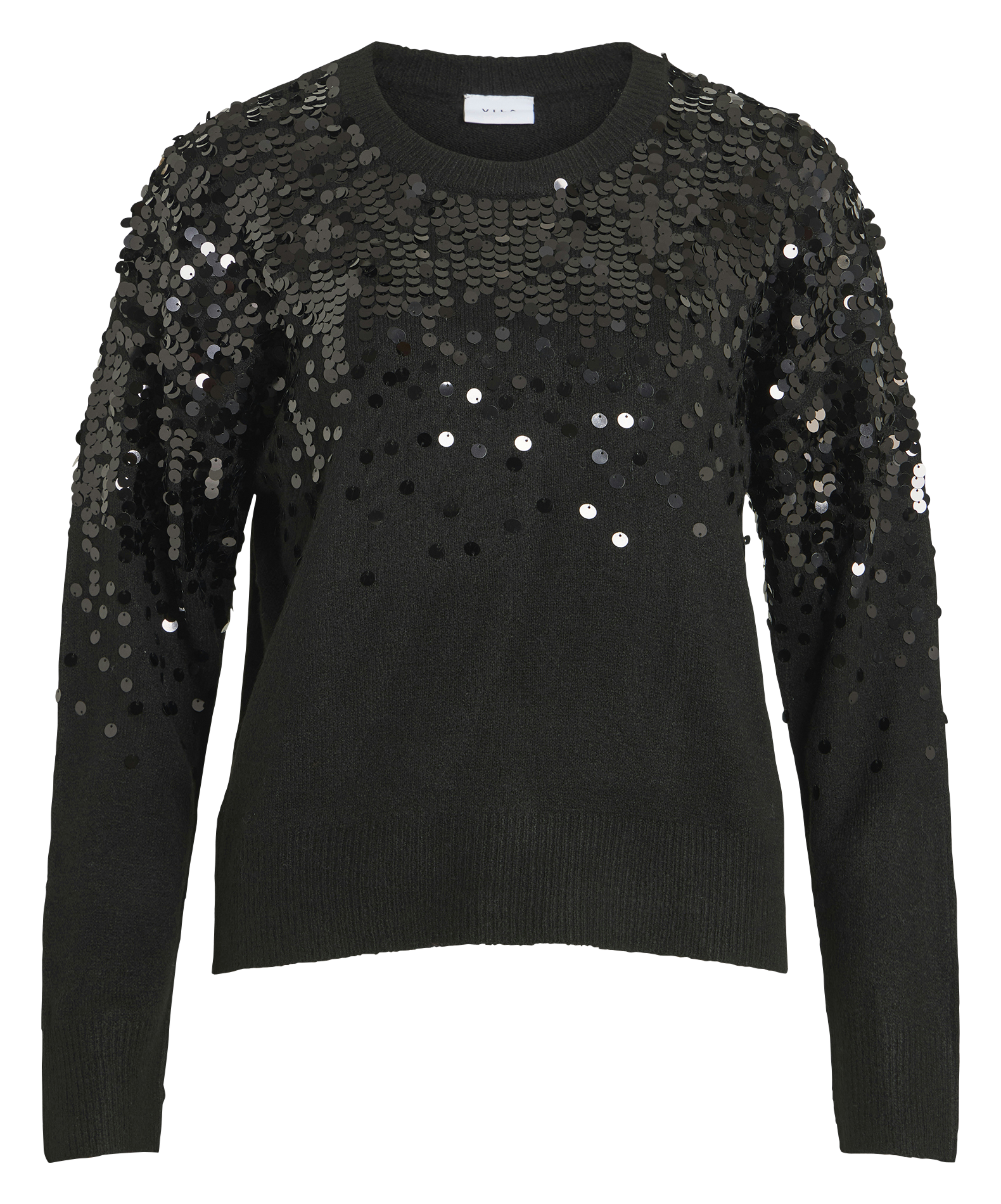 Pull col rond à sequins VILA Noir