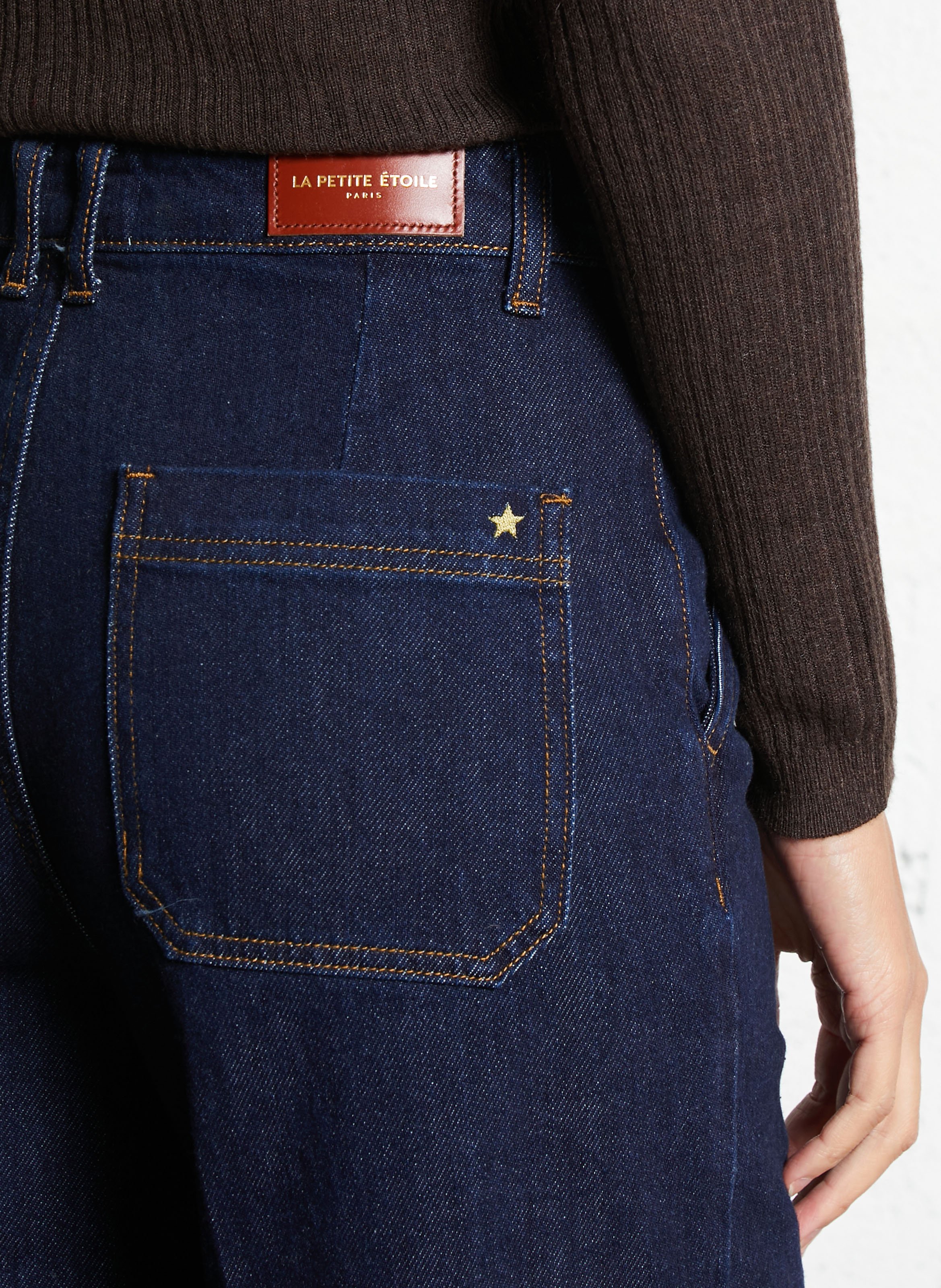 Jean large taille haute en coton mélangé LA PETITE ETOILE Bleu