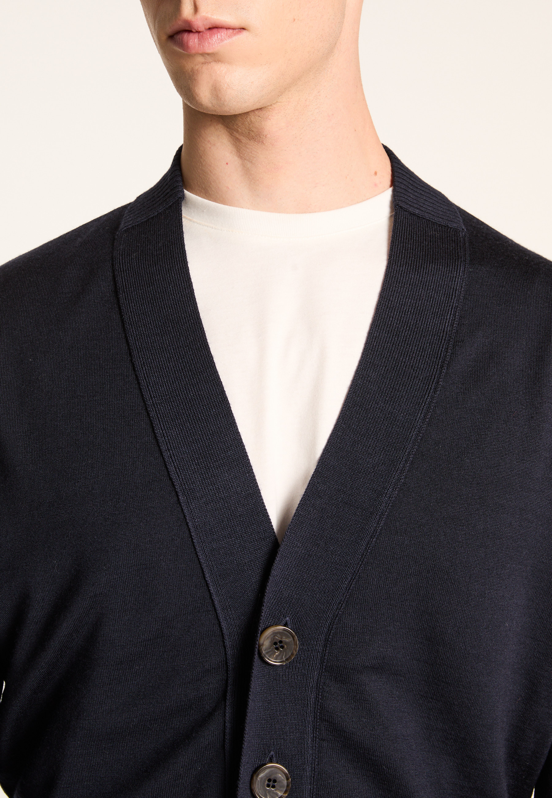 Merino wool cardigan MAISON MONTAGUT Blue