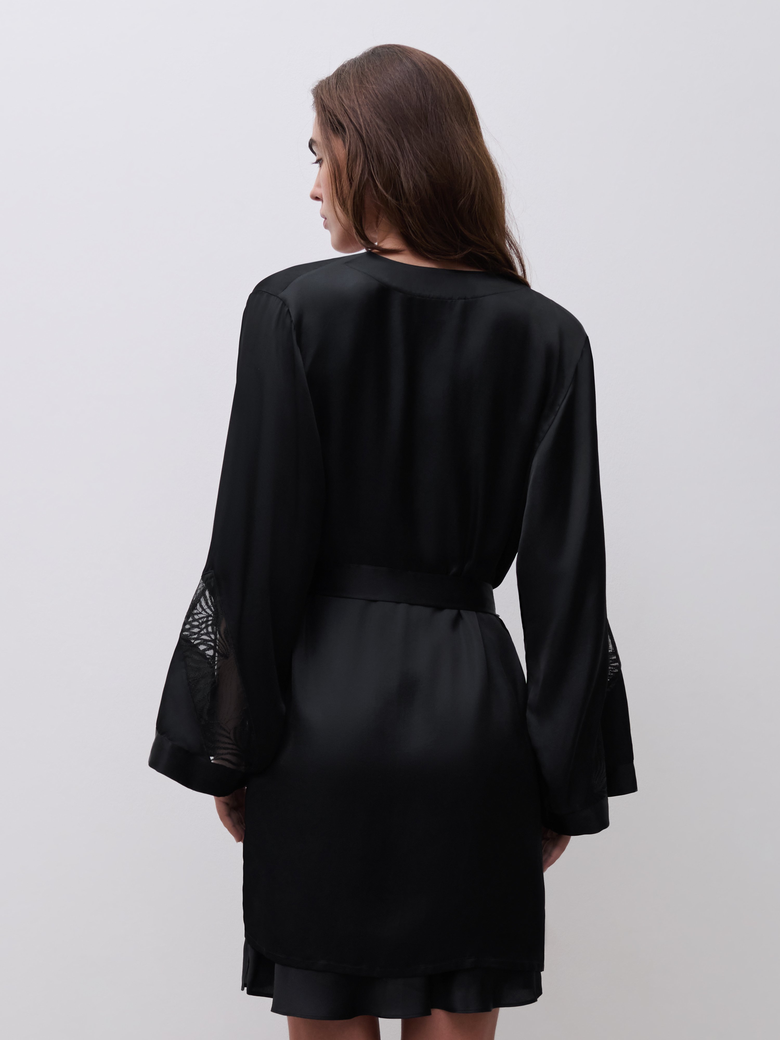 Embroidered kimono CHANTELLE Black