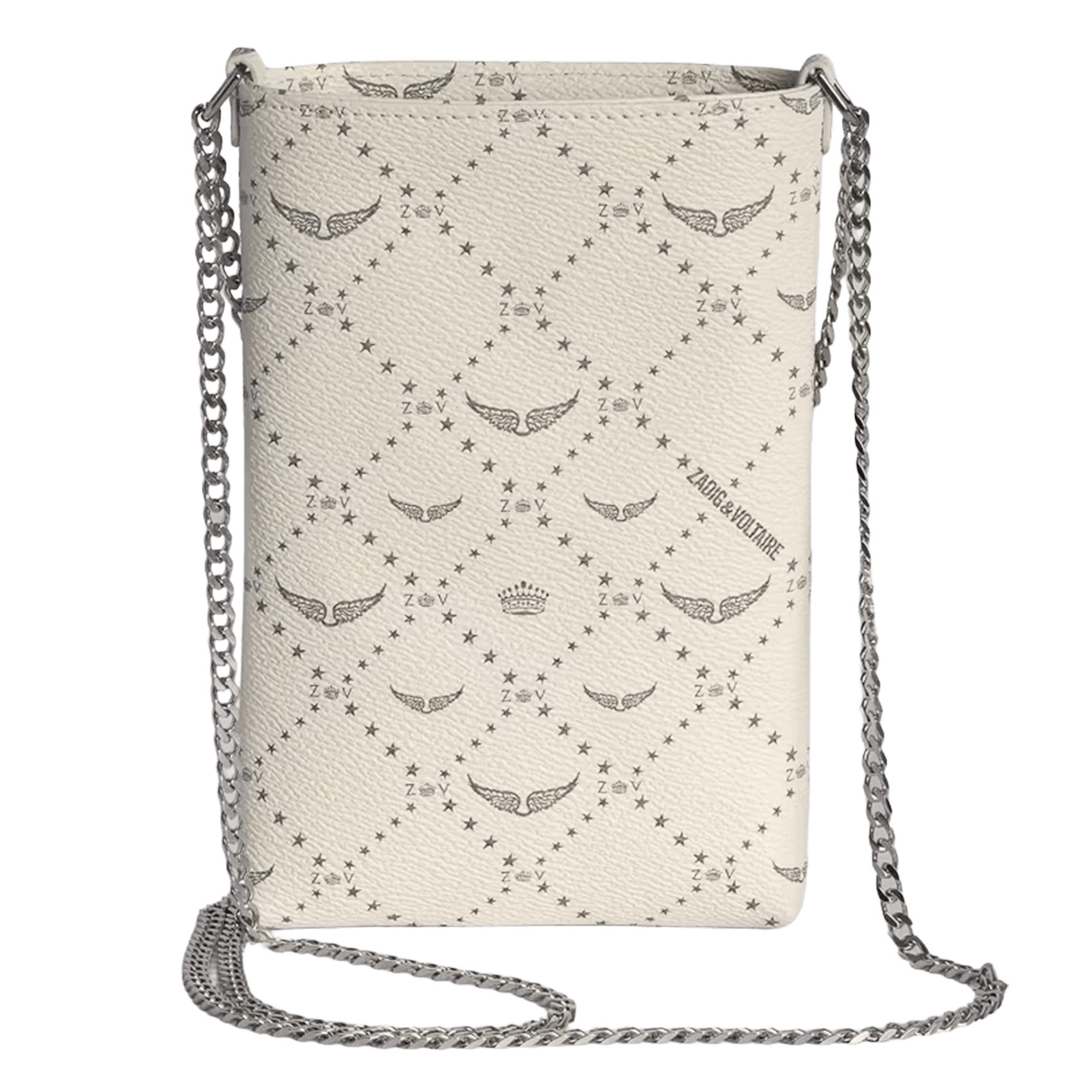 Pochette de téléphone en cuir imprimé ZADIG&VOLTAIRE Blanc