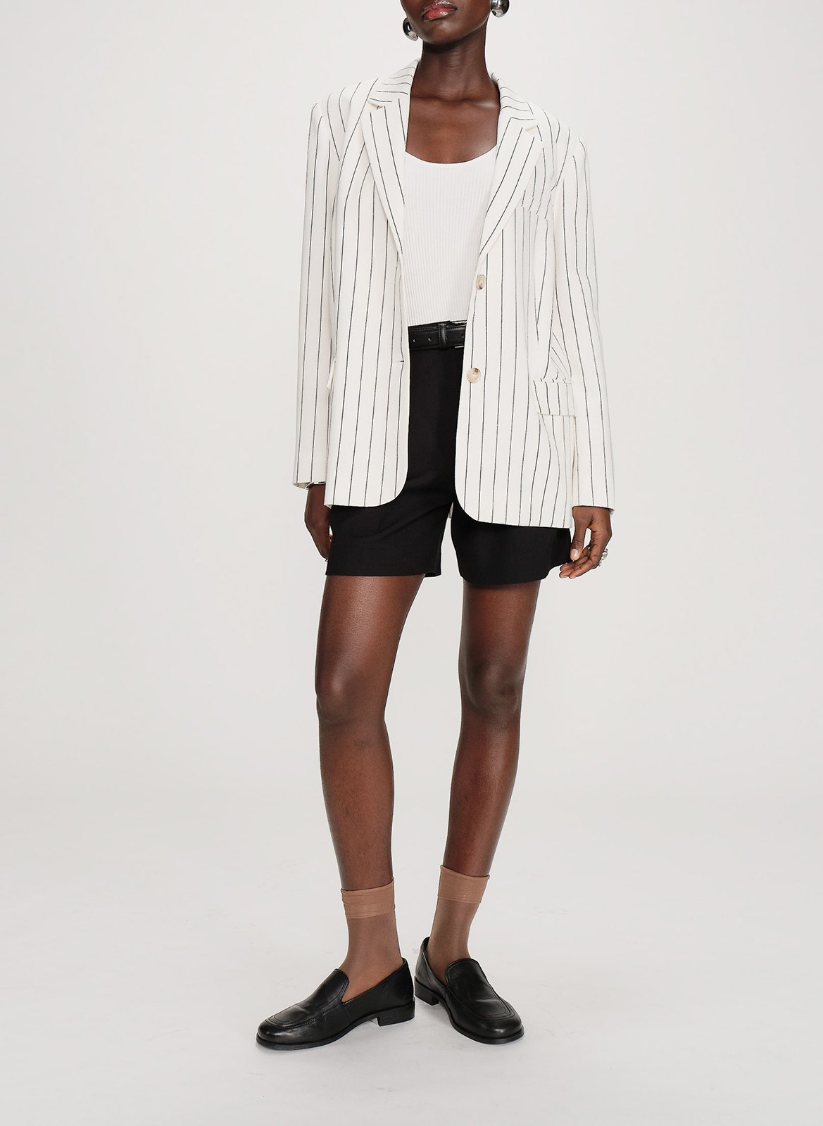 Plain straight blazer GRACE ET MILA White