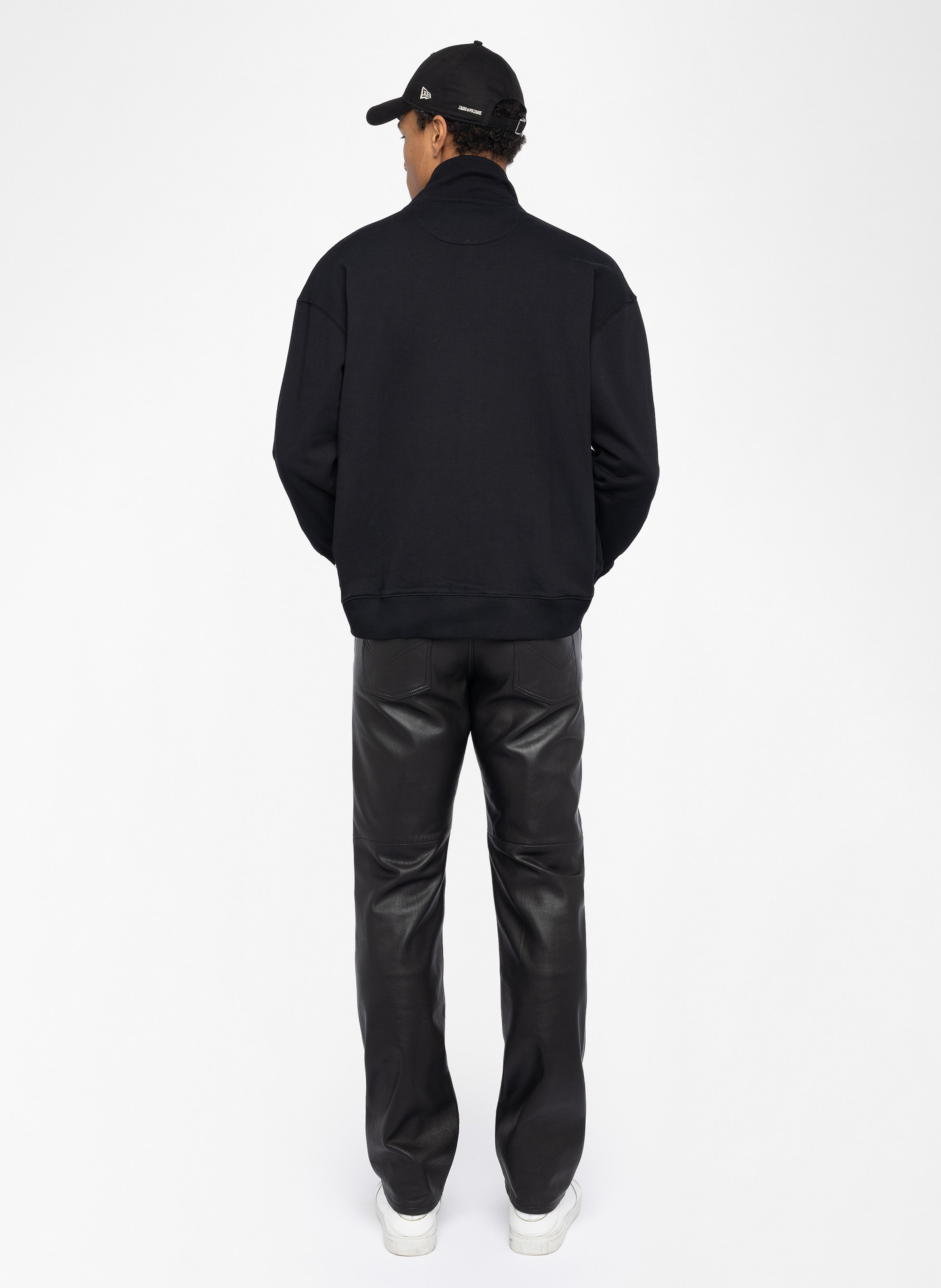 Rechte sweater met klassieke kraag van katoen ZADIG&VOLTAIRE Zwart