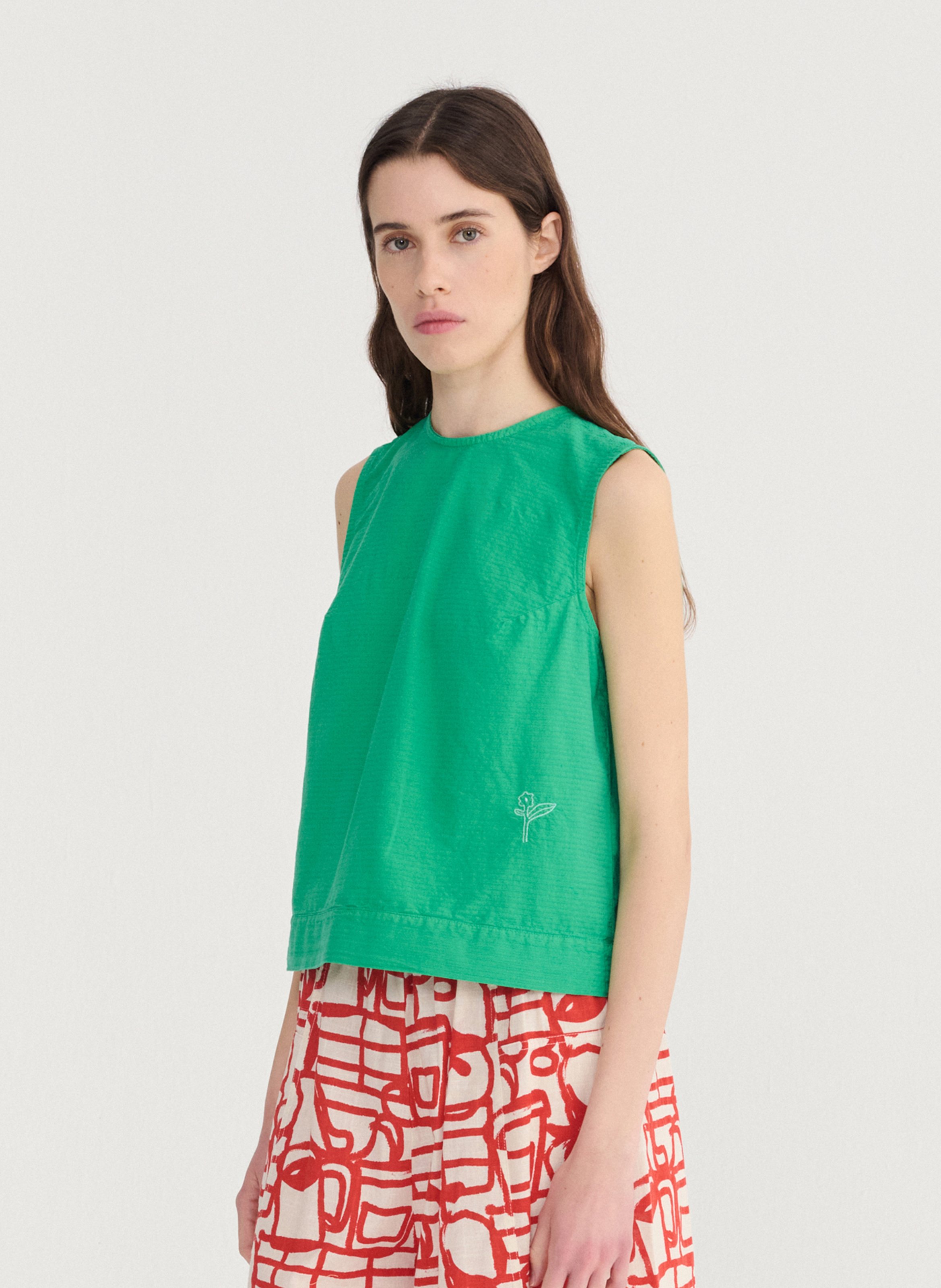 Top sans manches col rond uni BOBO CHOSES Vert