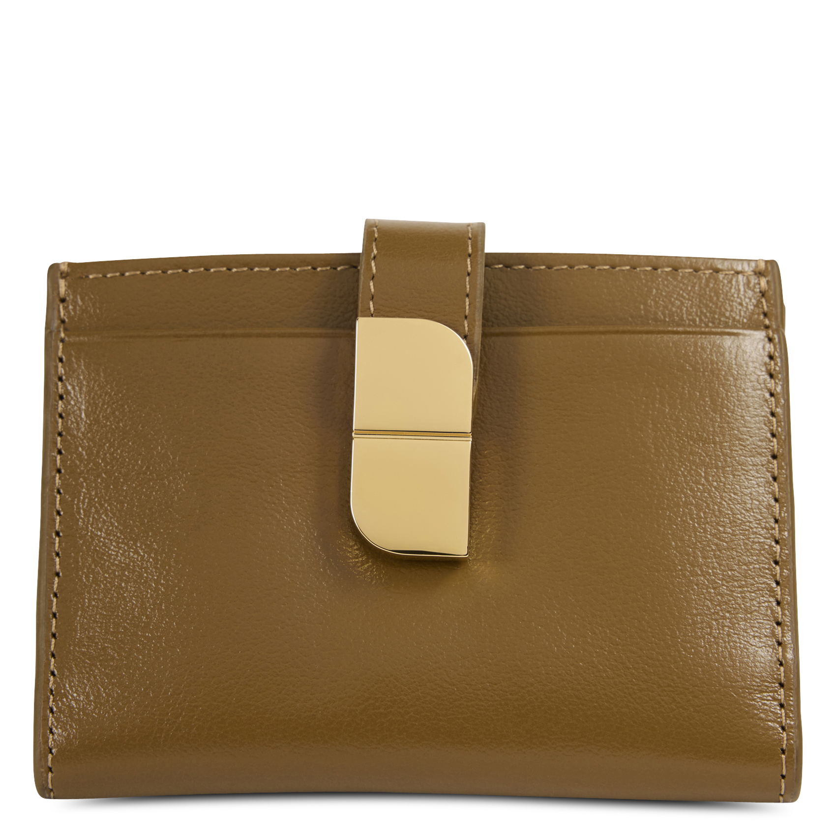 Effen leren kaarthouder NAT & NIN Bruin