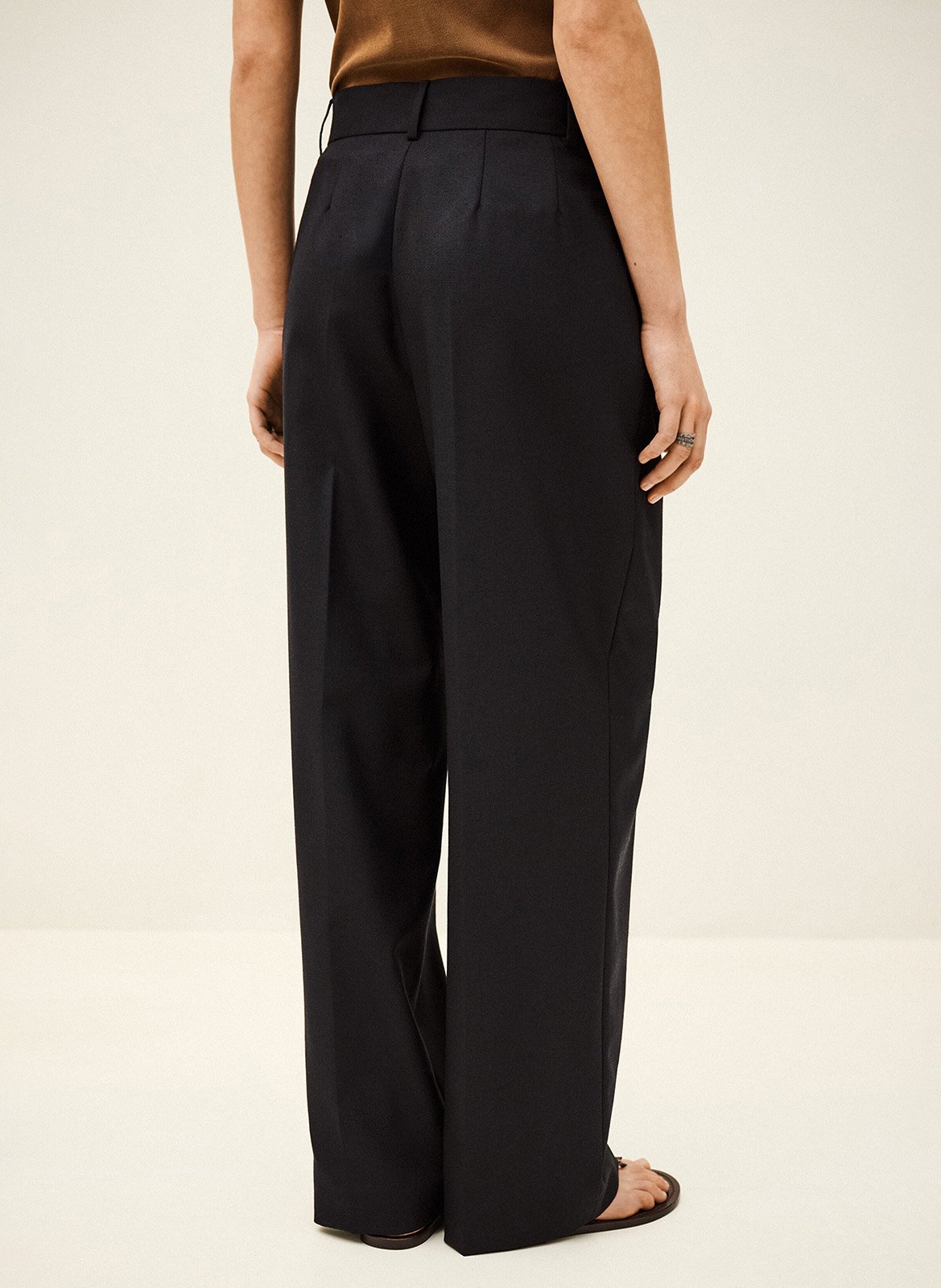 High-waisted wool carrot pants BA&SH Blue