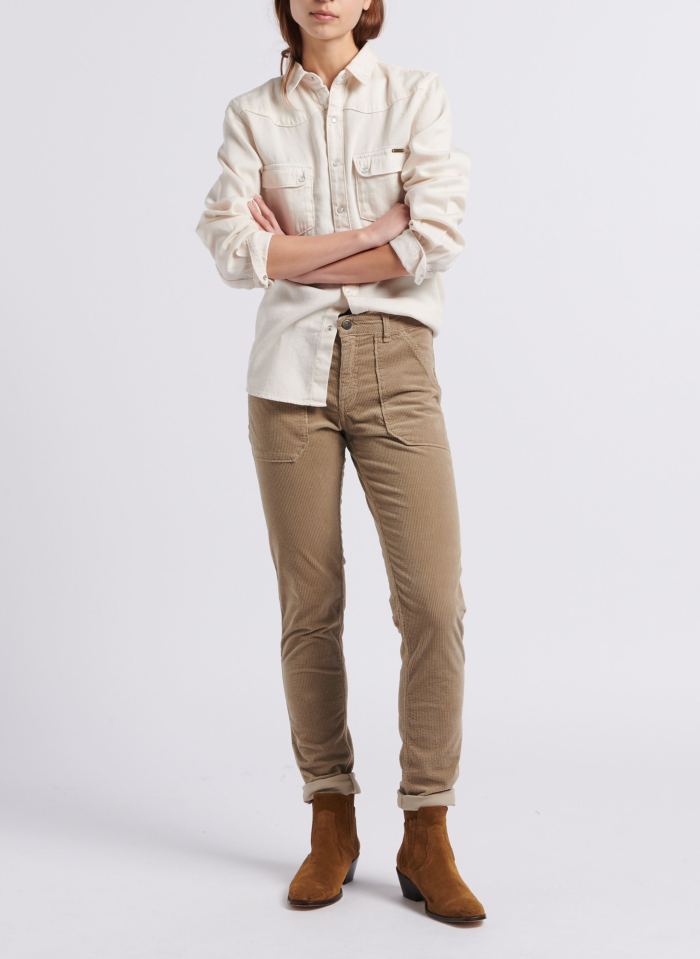 Baumwollhemd mit klassischem Kragen ACQUAVERDE Weiss