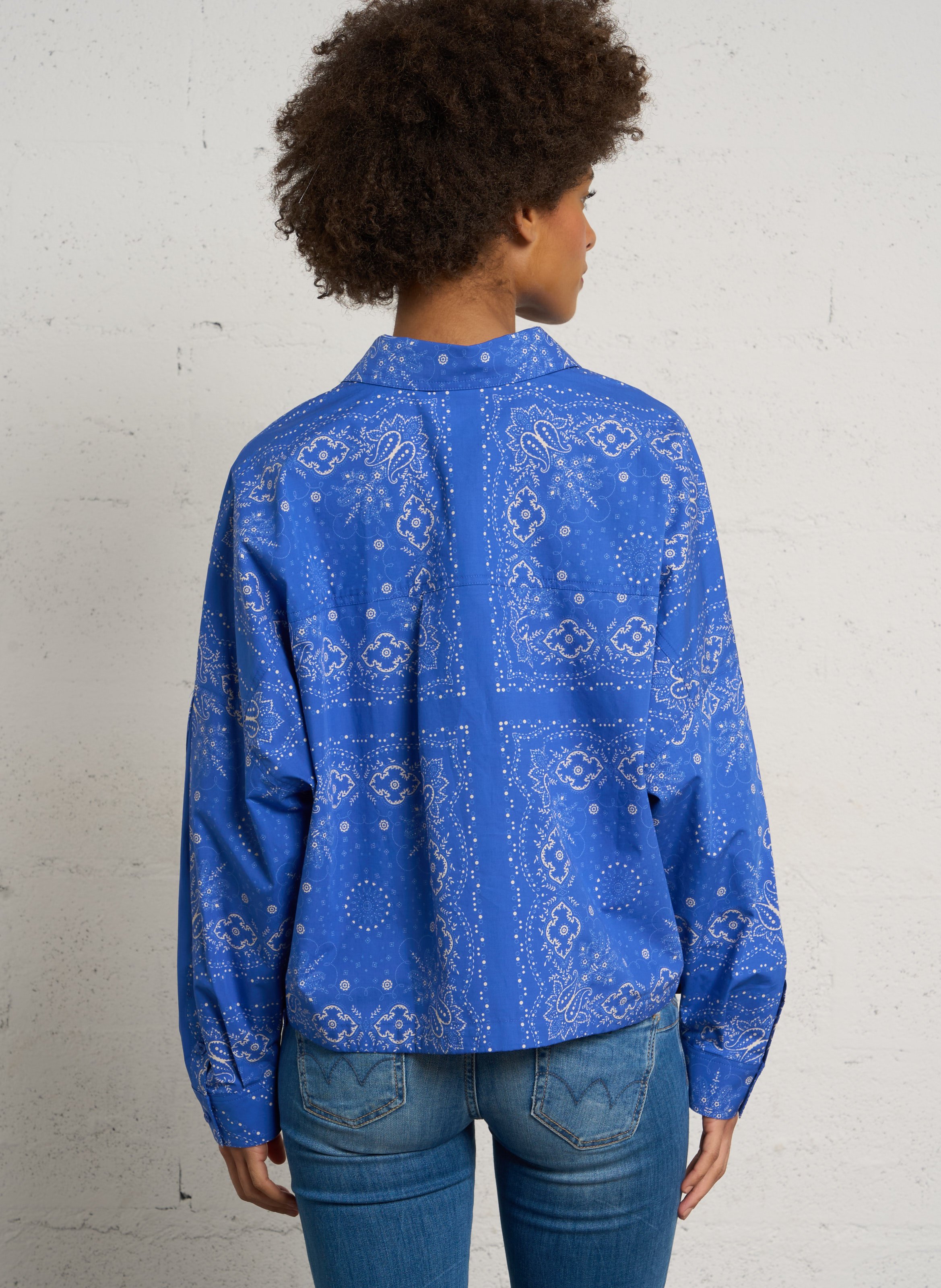 Weites kurzes bedrucktes Hemd BENSIMON Blau