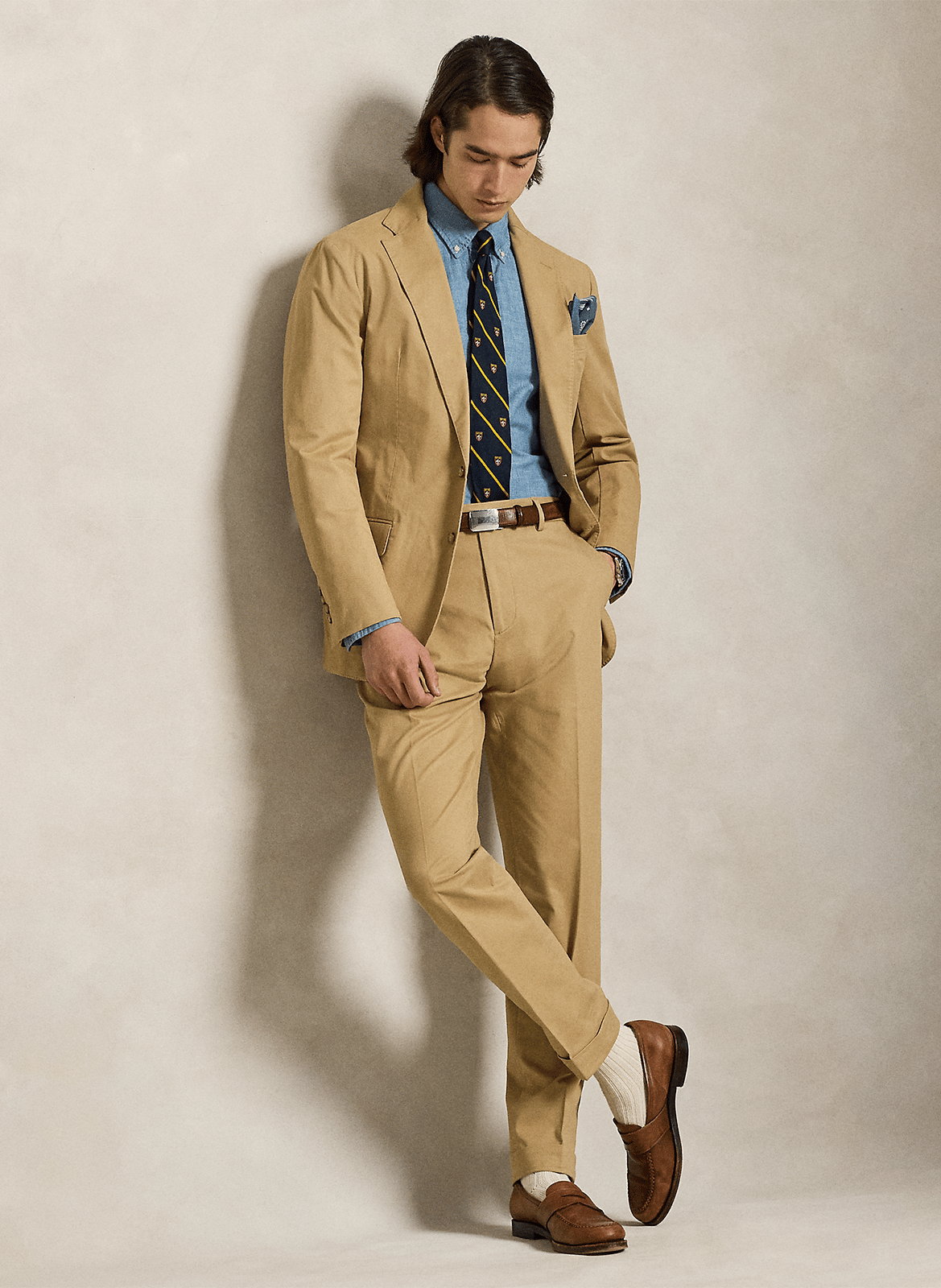 Chemise col américain en coton regular POLO RALPH LAUREN Bleu