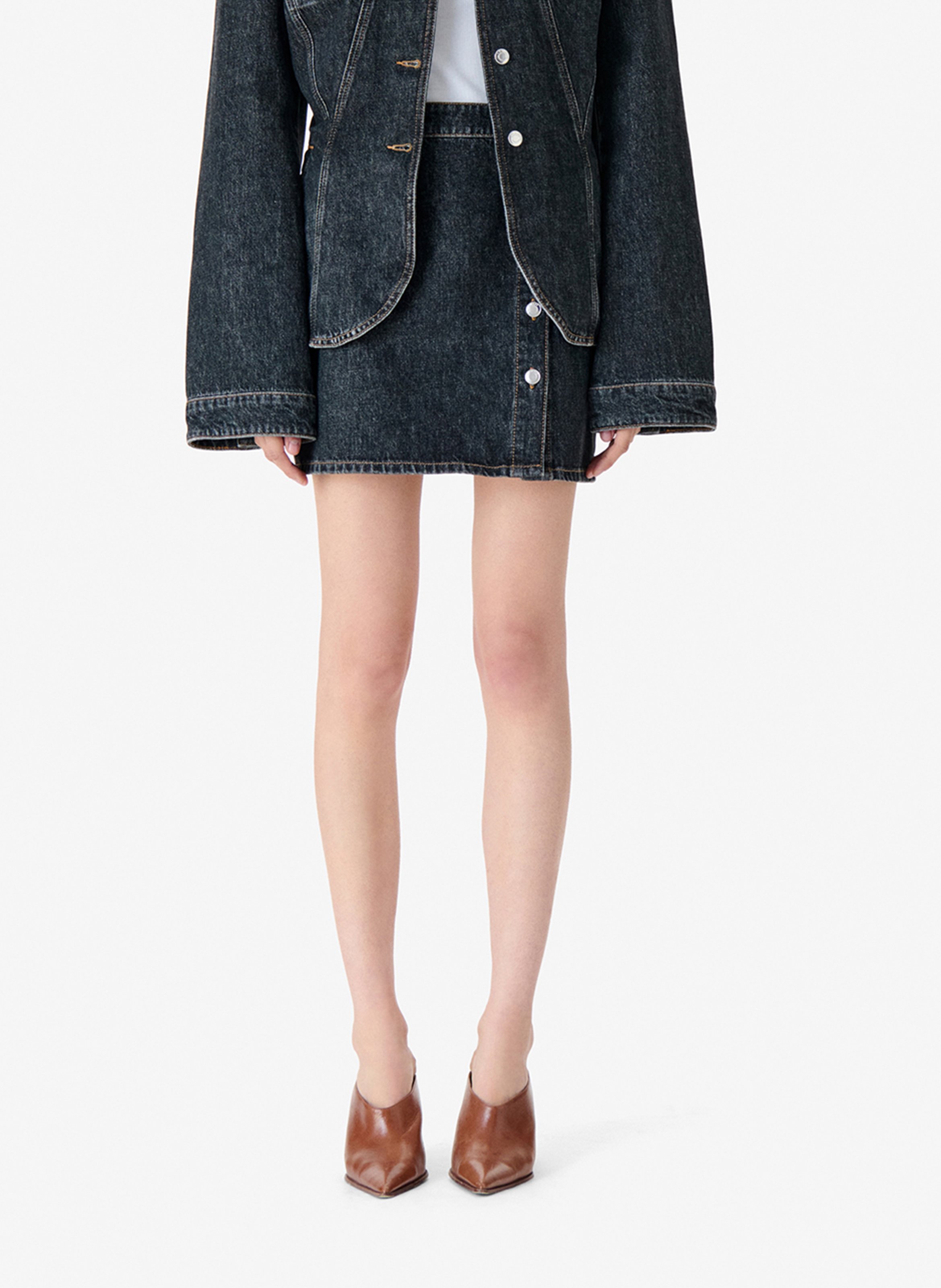 Jupe courte boutonnée en jean IRO Jean brut