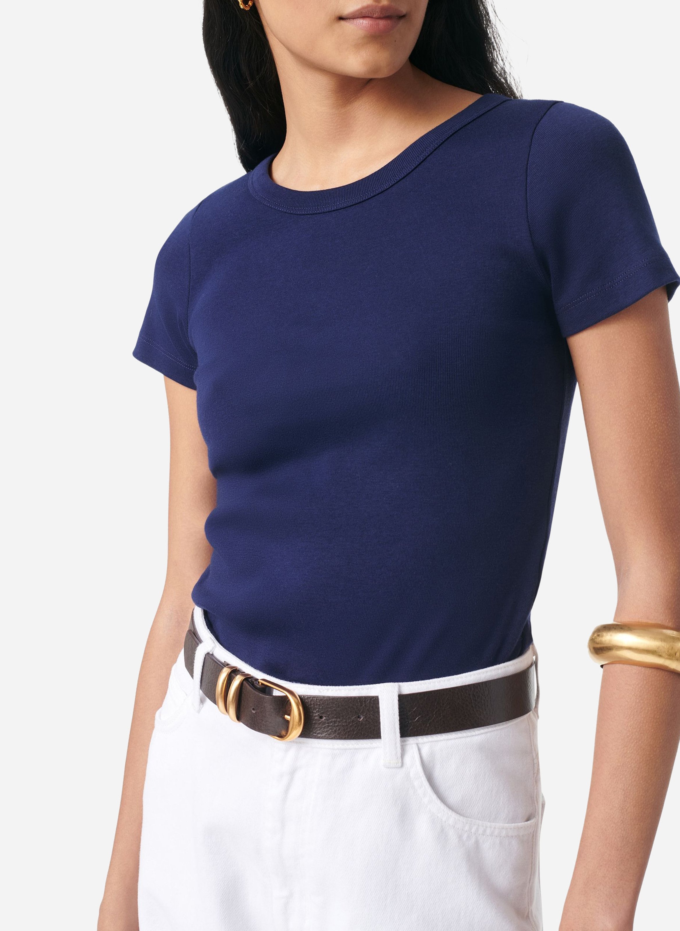 T-shirt van biokatoen met ronde hals VANESSA BRUNO Blauw