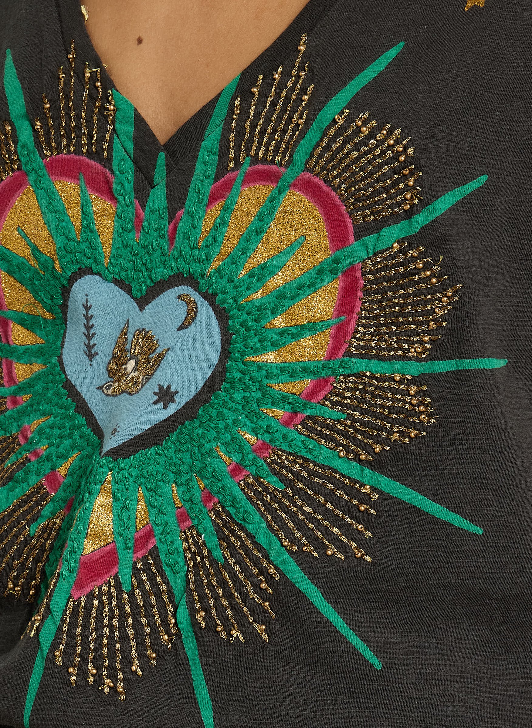 Tee-shirt col rond imprimé LEON & HARPER Gris